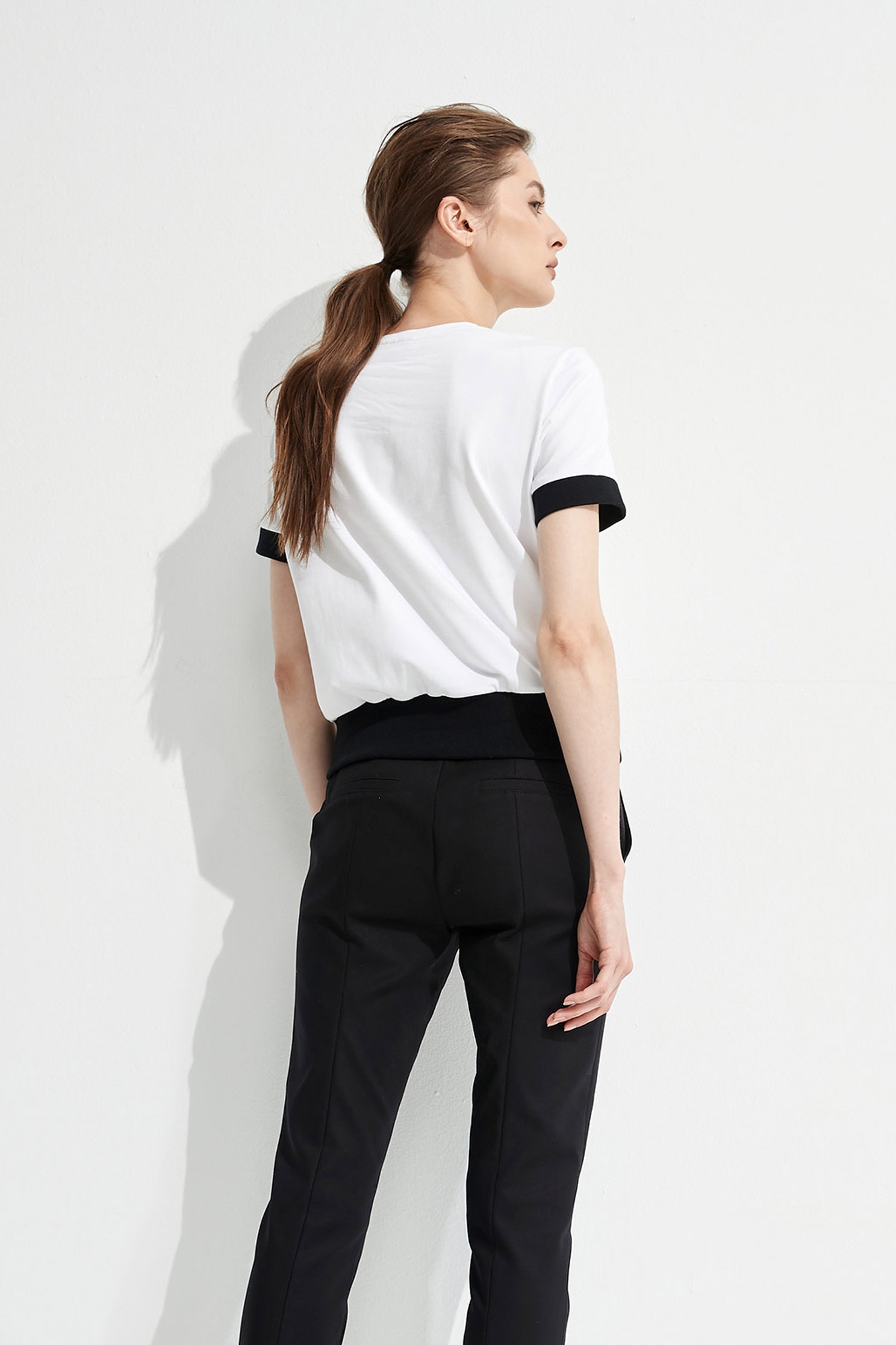 Front Graphic Contrast TopFront Graphic Contrast Top,T-shirts,Tops,Embroidered,Hats,Season (SS) Look,Cotton