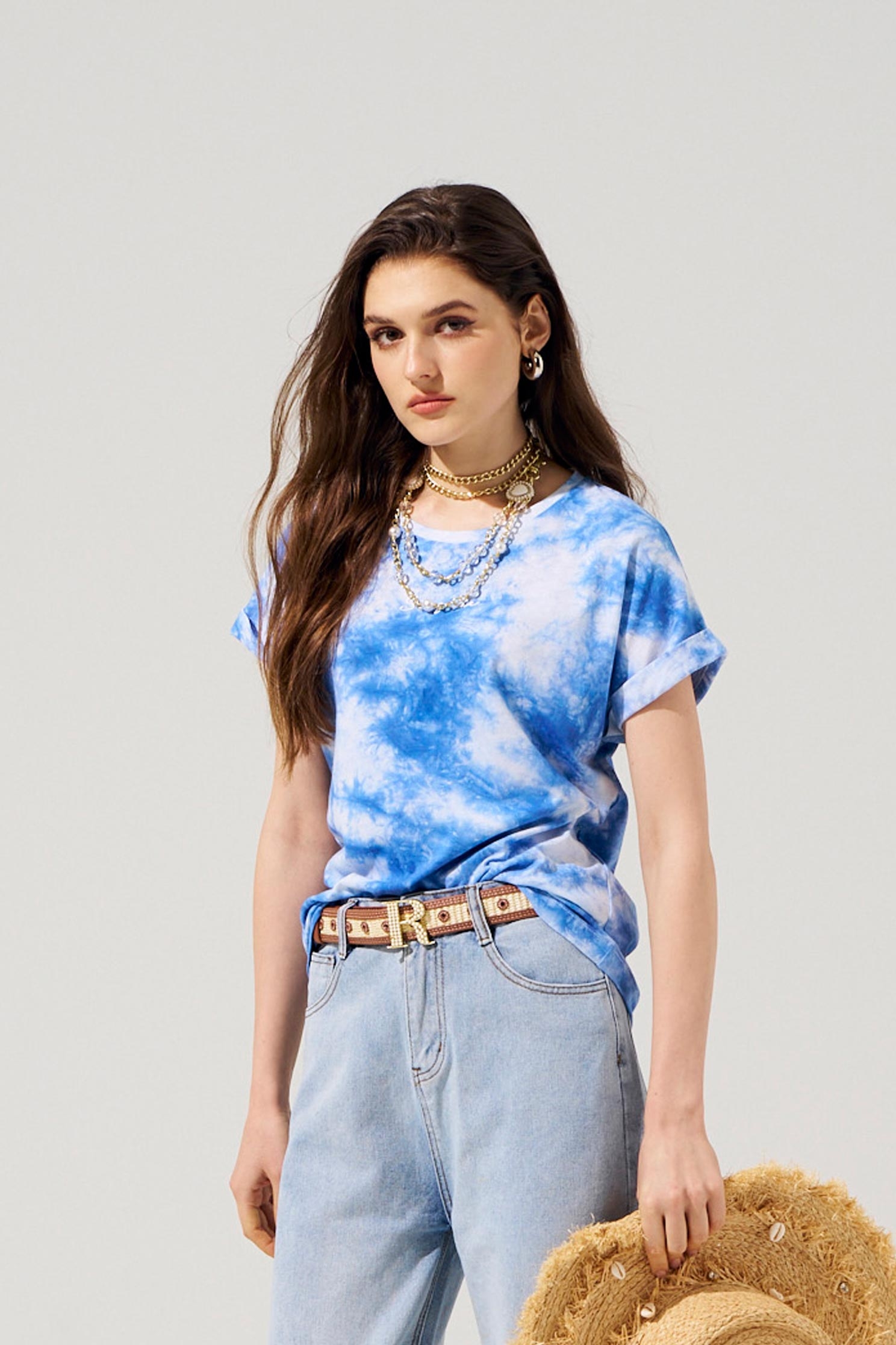 Tie Dye Short Sleeve TeeTie Dye Short Sleeve Tee,T-shirts,Tops,Embroidered,Season (SS) Look