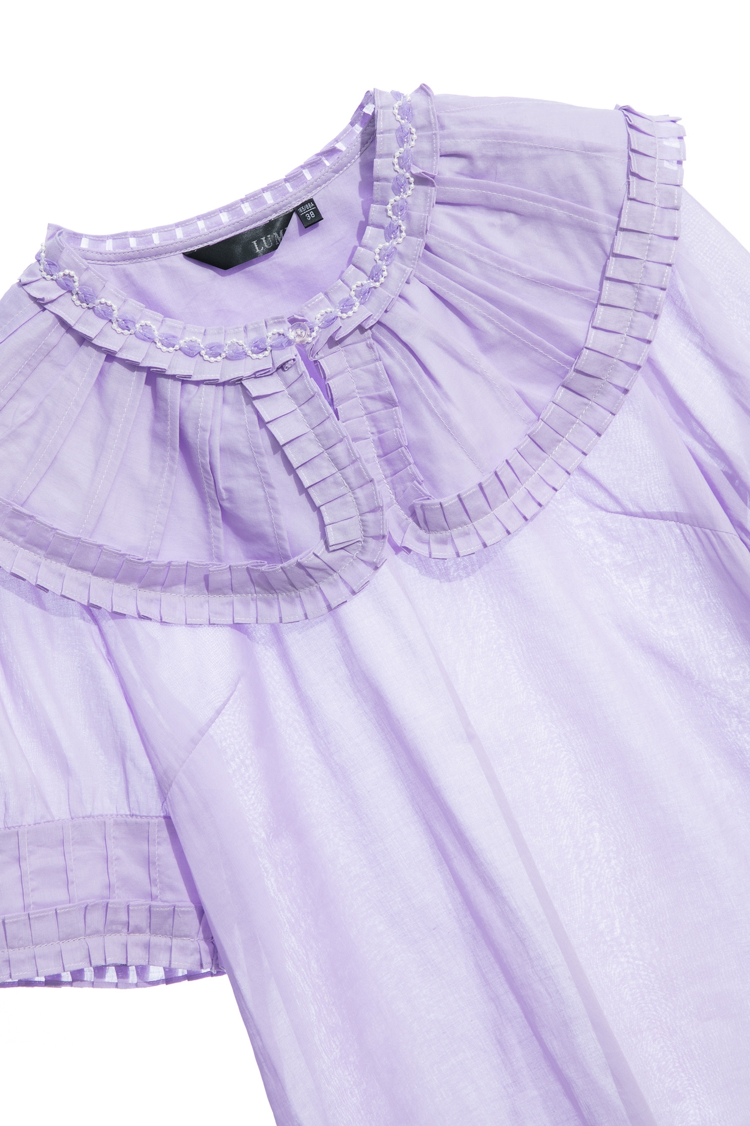 Wide Peter Pan Collar Purple TopWide Peter Pan Collar Purple Top,Tops,Season (SS) Look,Cotton