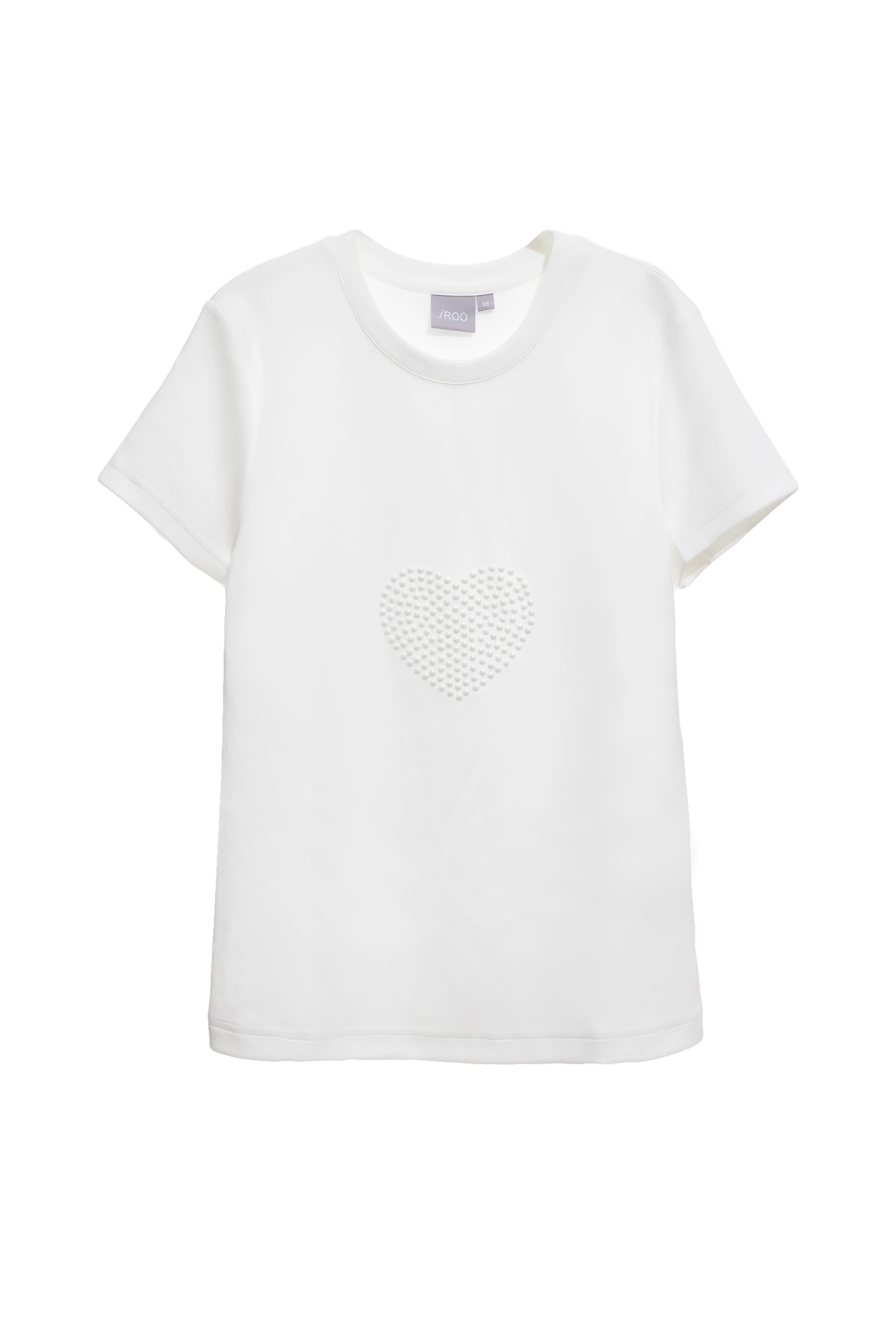 Pearl Applique Heart Logo Short Sleeve TeePearl Applique Heart Logo Short Sleeve Tee,T-shirts,Tops,Season (SS) Look,pearl,White tops