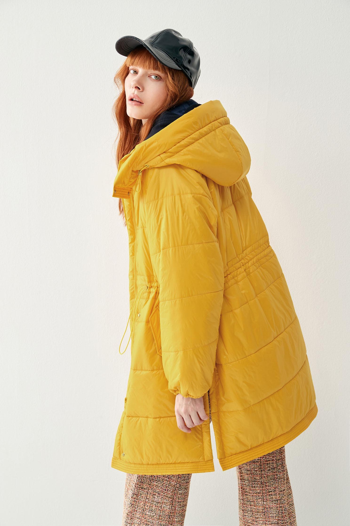 Cloud Quilted Checked Thermal Long CoatCloud quilted checked thermal long coat,Jackets,Outerwear,Plaid,Season (AW) Look,cloudcollection