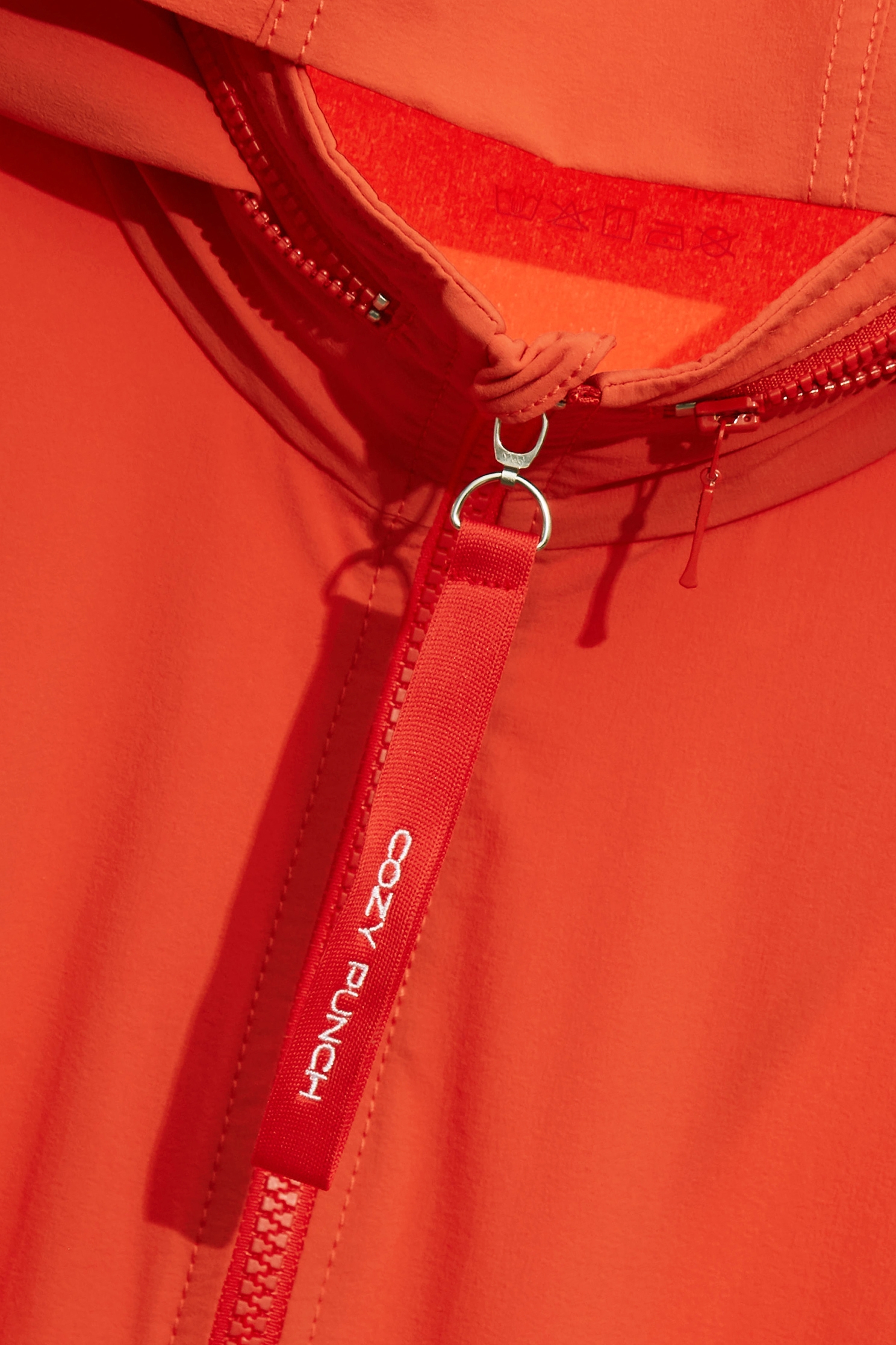 Contrast Trim Detail Sun Protection Collagen JacketSunset Coral Color Collagen Jacket,COZY PUNCH,Jackets,Outerwear,Season (SS) Look,Hoodie jackets