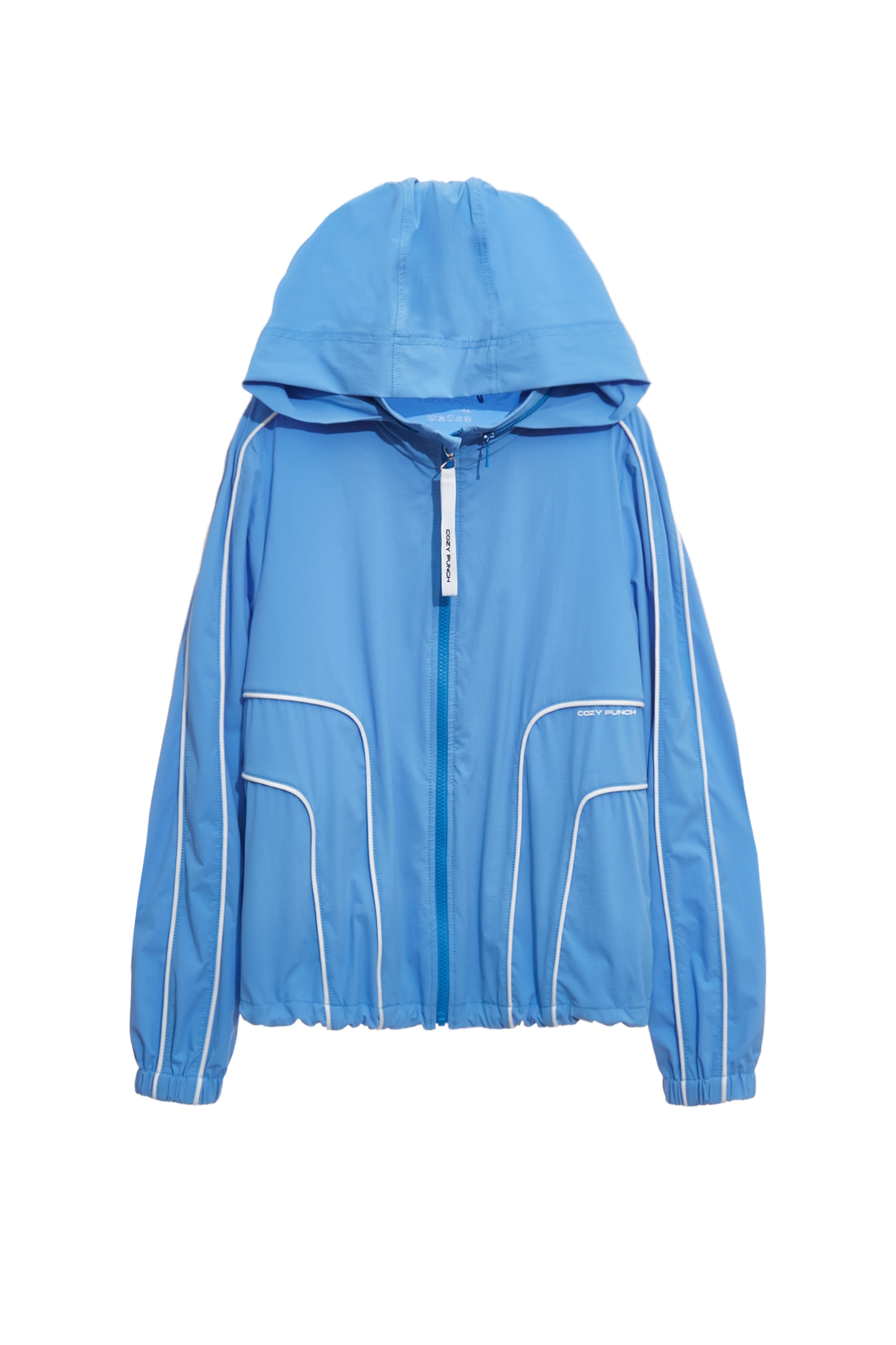 Contrast Trim Detail Sun Protection Collagen JacketSunset Coral Color Collagen Jacket,COZY PUNCH,Jackets,Outerwear,Season (SS) Look,Hoodie jackets