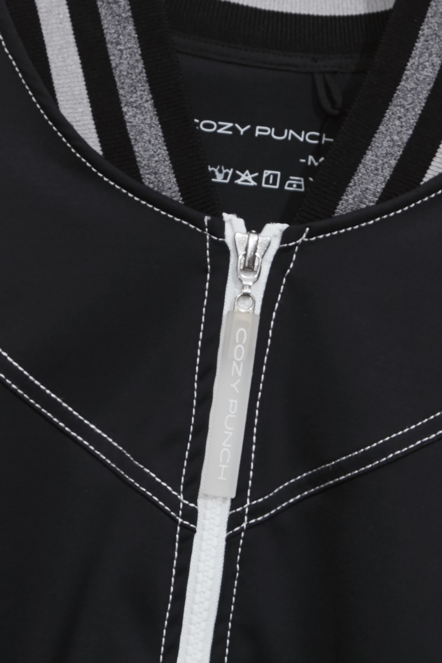 Ribbed Trim Collar Baseball JacketRibbed Trim Collar Baseball Jacket,Jackets,Outerwear,Season (AW) Look