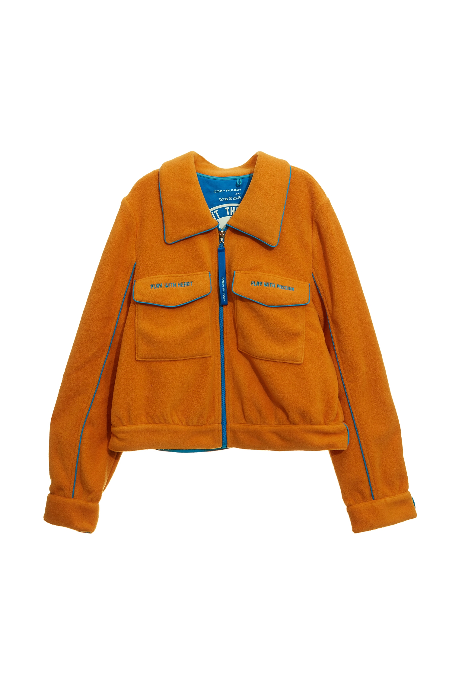 Electric Tangerine Color Warm JacketElectric Tangerine Color Warm Jacket,Jackets,Outerwear,Season (AW) Look,Long sleeve outerwear