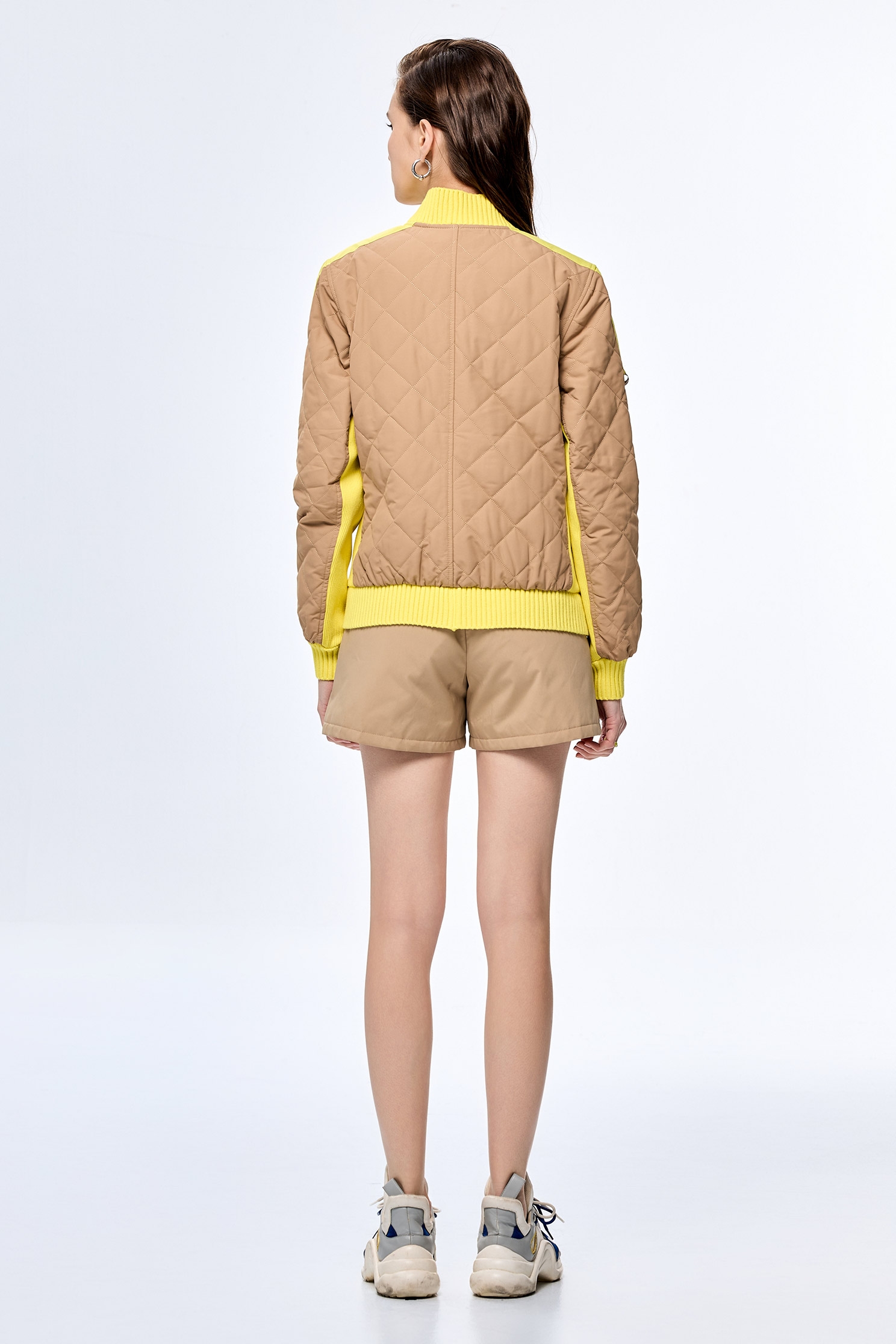 Tea Stain Color Quilted Warm JacketTea Stain Color Quilted Warm Jacket,Jackets,Outerwear,Season (AW) Look,Long sleeve outerwear