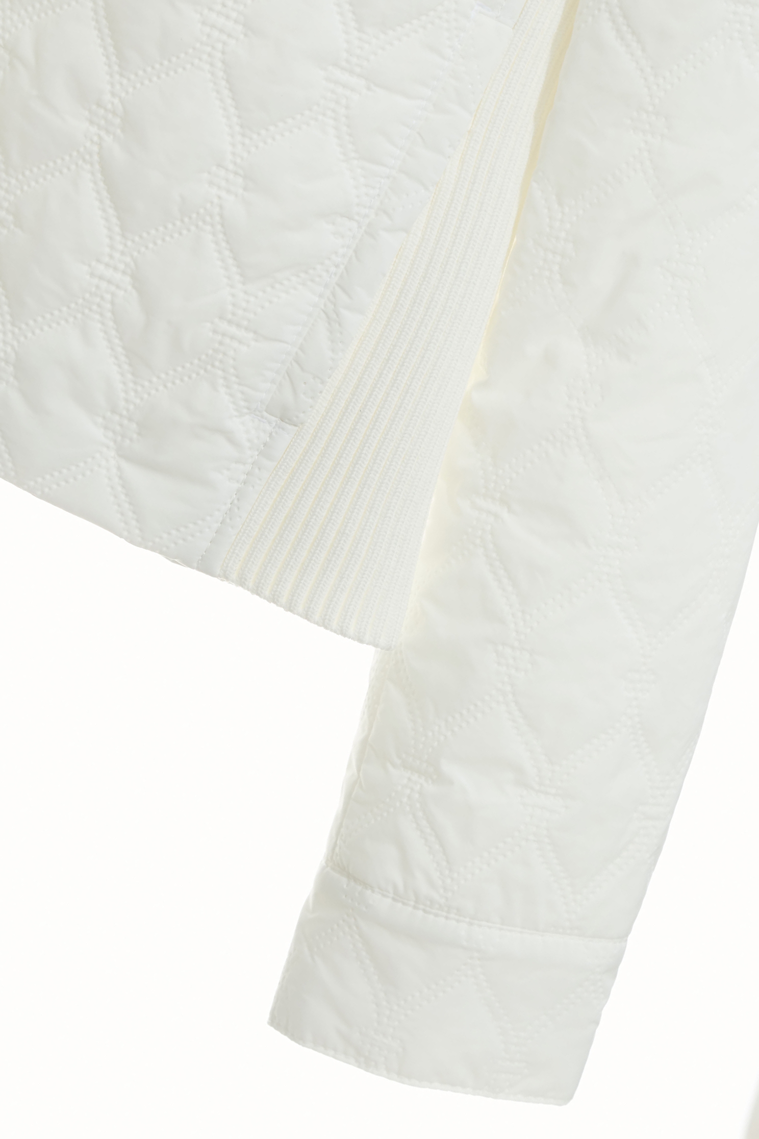 Optical White Quilted Insulated JacketDiamond pattern casual jacket,Jackets,Outerwear,White outerwear,Season (AW) Look