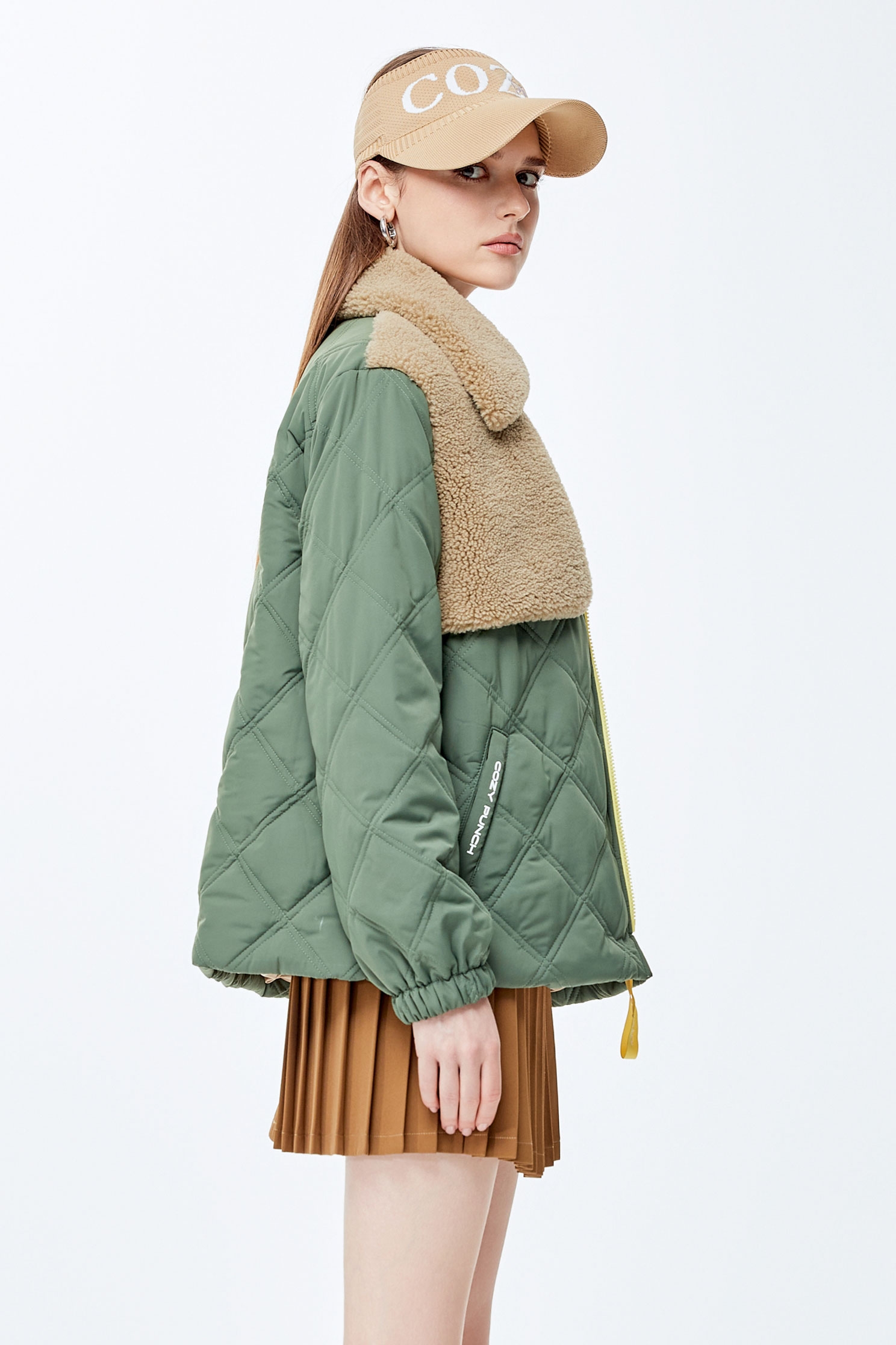 Wild green quilted warm jacketWild green quilted warm jacket,Jackets,Outerwear,Season (AW) Look,longcoats