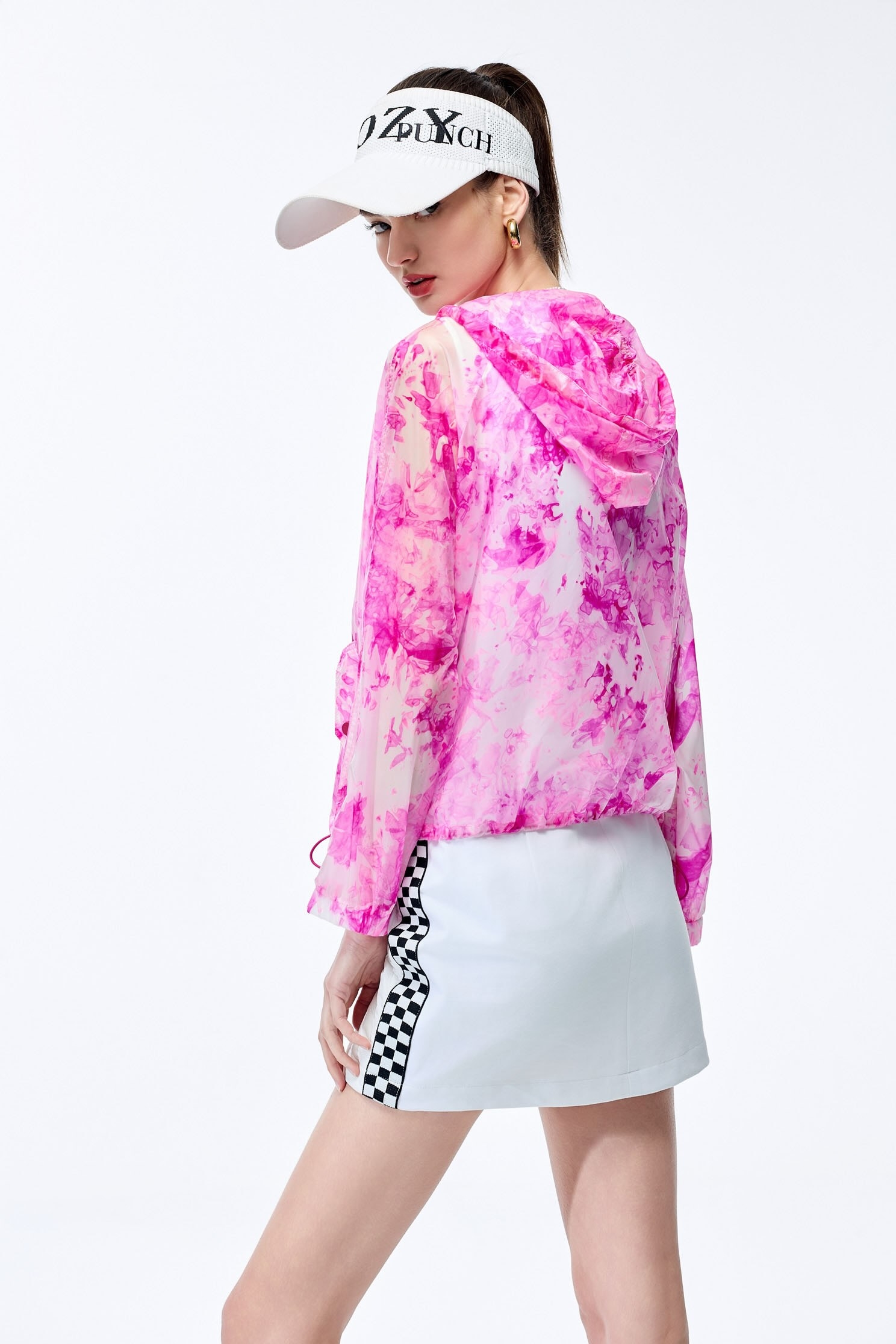 Vivid Raspberry Tie-Dye Printed JacketVivid Raspberry Tie-Dye Printed Jacket,Jackets,Outerwear,Season (AW) Look