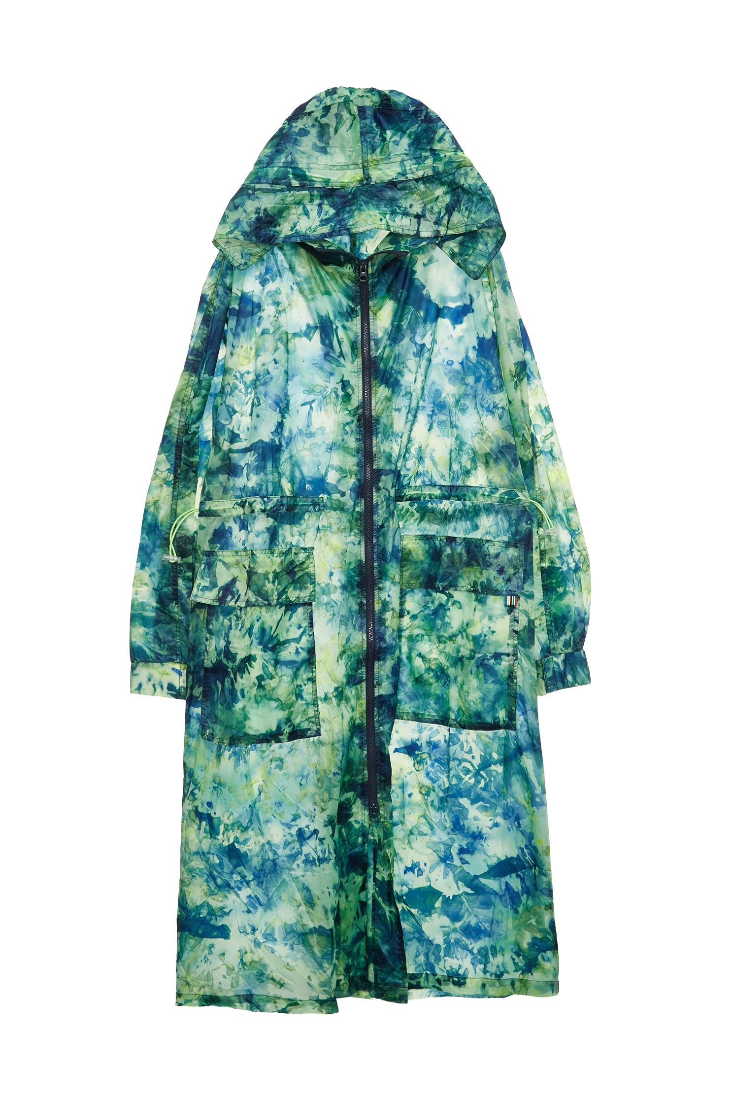 Fresh Leaf Green Tie-Dye Printed JacketFresh Leaf Green Tie-Dye Printed Jacket,Jackets,Outerwear,Season (AW) Look,Trench coats
