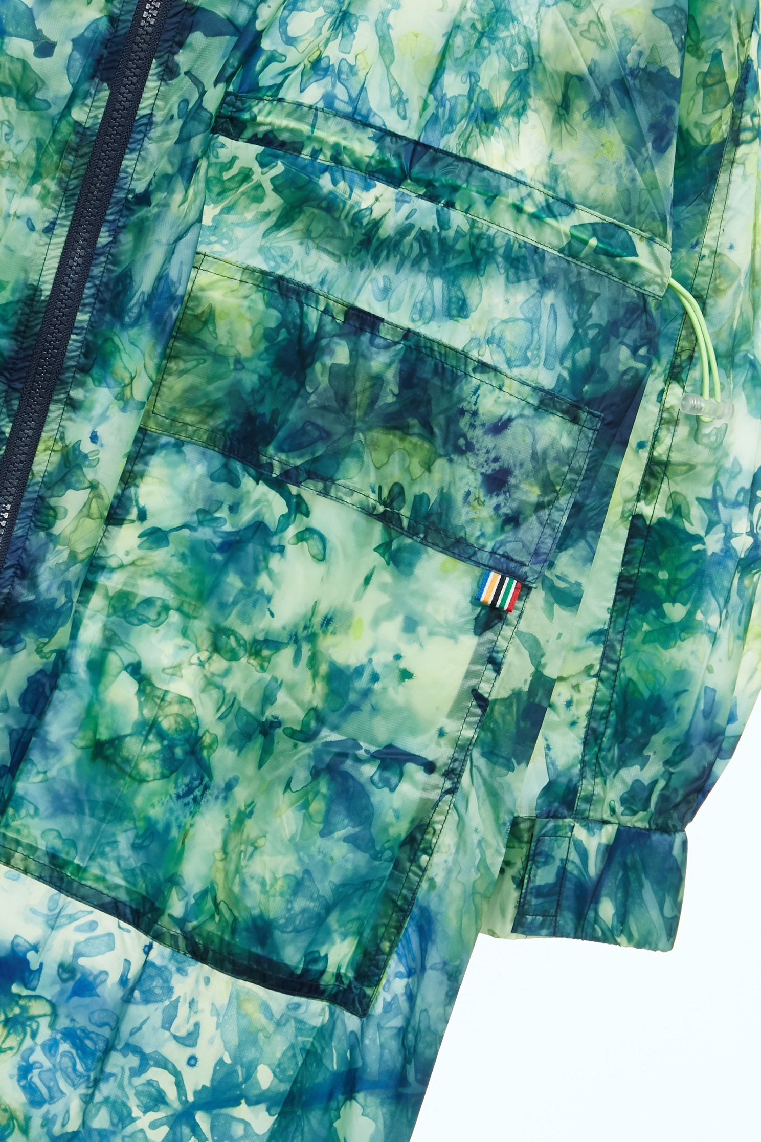 Fresh Leaf Green Tie-Dye Printed JacketFresh Leaf Green Tie-Dye Printed Jacket,Jackets,Outerwear,Season (AW) Look,Trench coats