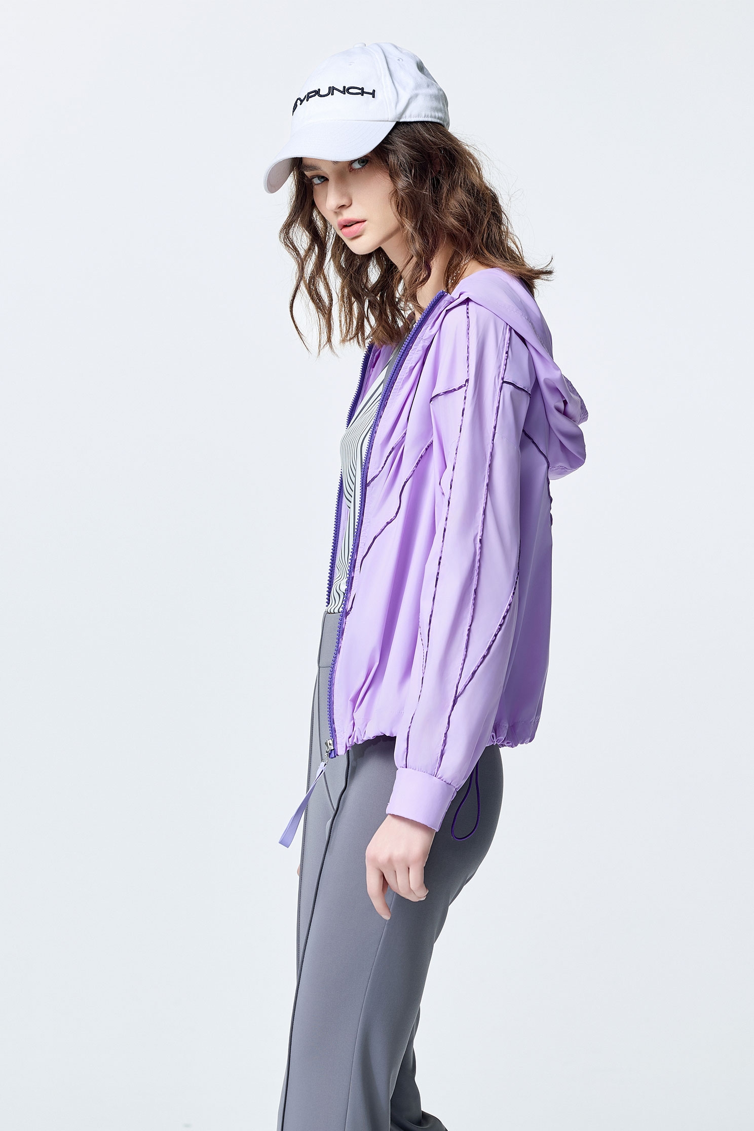 Lavender Functional Sunscreen JacketLavender Functional Sunscreen Jacket,Jackets,Outerwear,Season (SS) Look