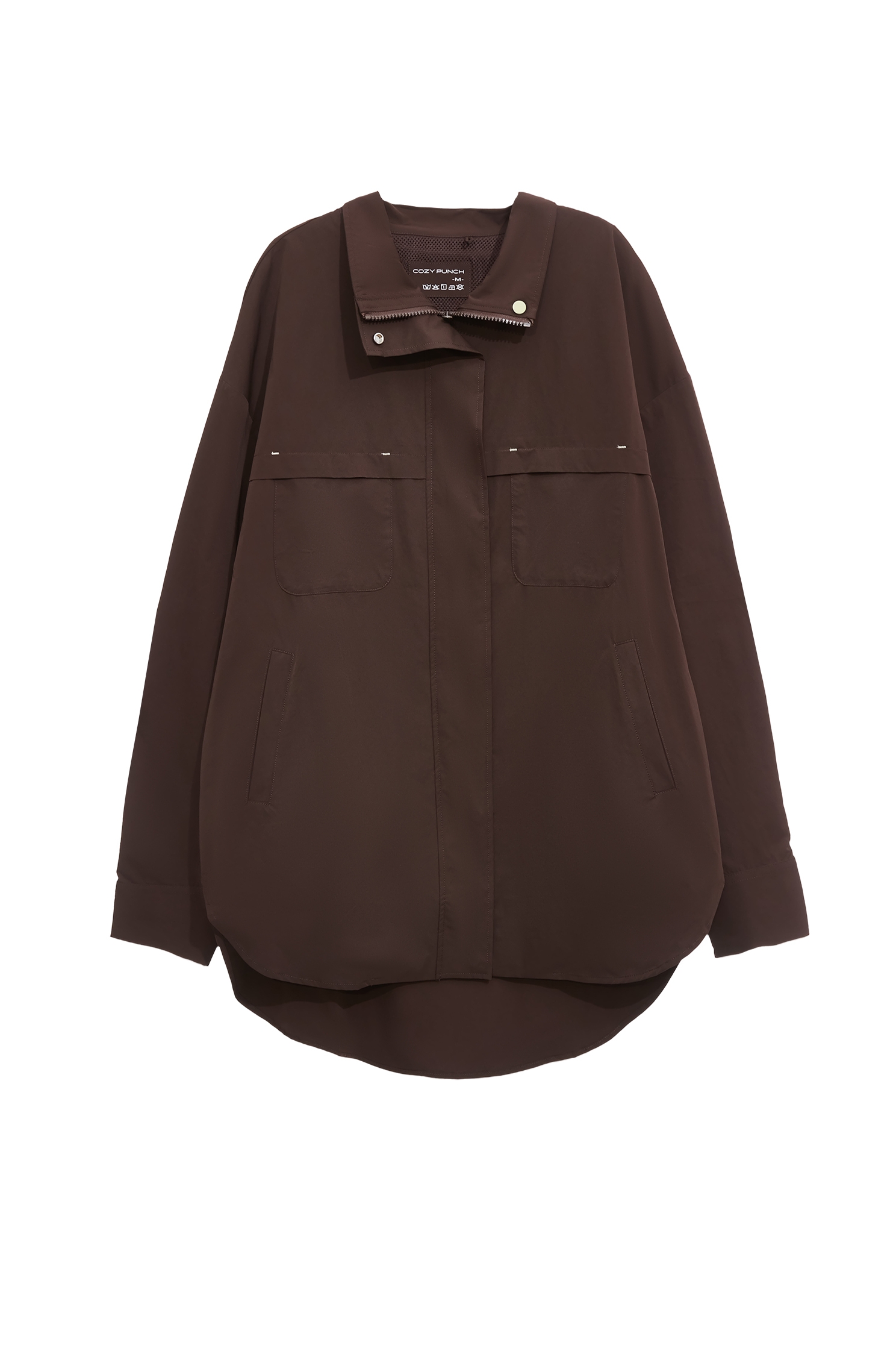 Powder coffee-colored loose jacketPowder coffee-colored loose jacket,Jackets,Outerwear,Season (SS) Look