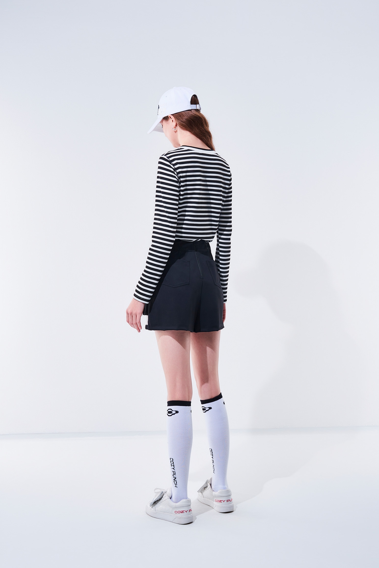 Color-Contrast Pleated Hem SkortColor-Contrast Pleated Hem Skort,Mini skirts,Shorts,Season (AW) Look,Skorts