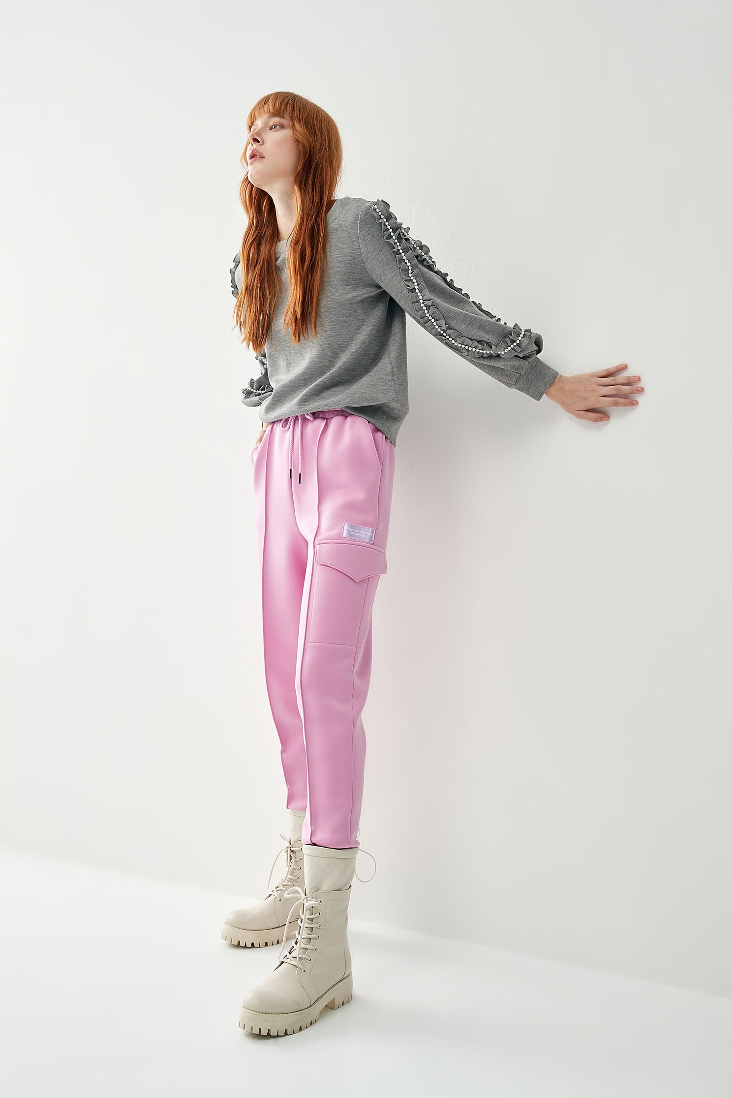 Cloud  Thermal Jogger PantsSporty  CLO  thermal trousers,Season (AW) Look,Pink,Joggers,Athleisure,Pants