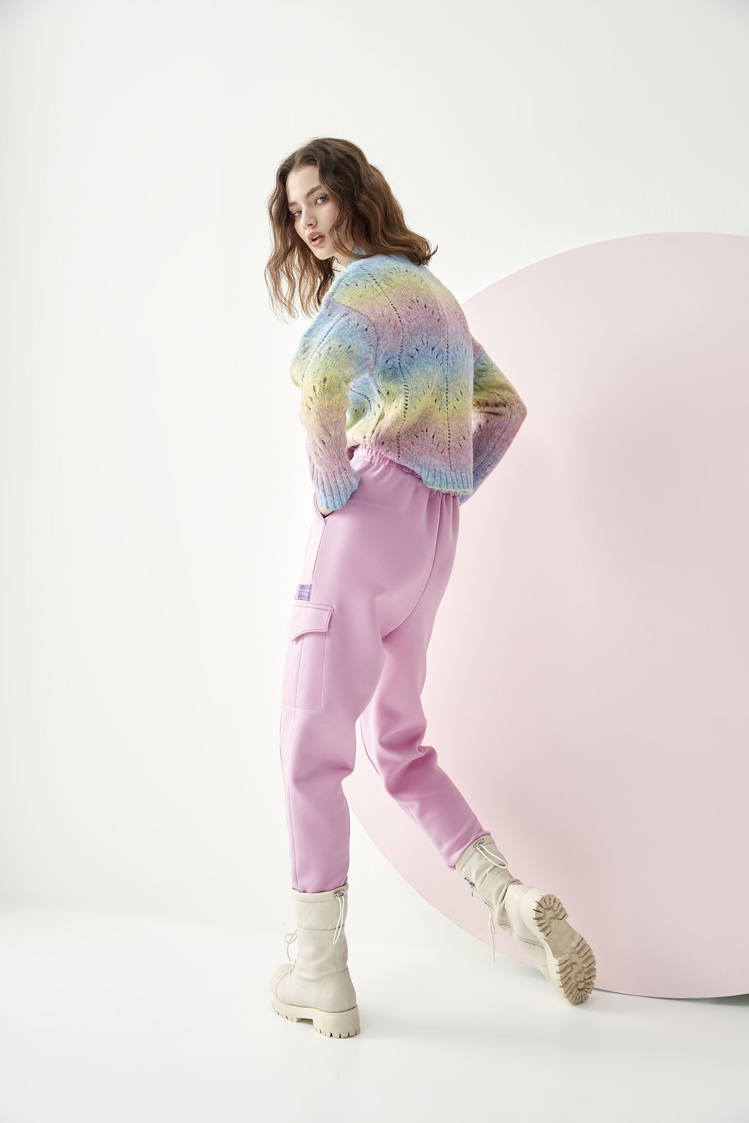 Cloud  Thermal Jogger PantsSporty  CLO  thermal trousers,Season (AW) Look,Pink,Joggers,Athleisure,Pants