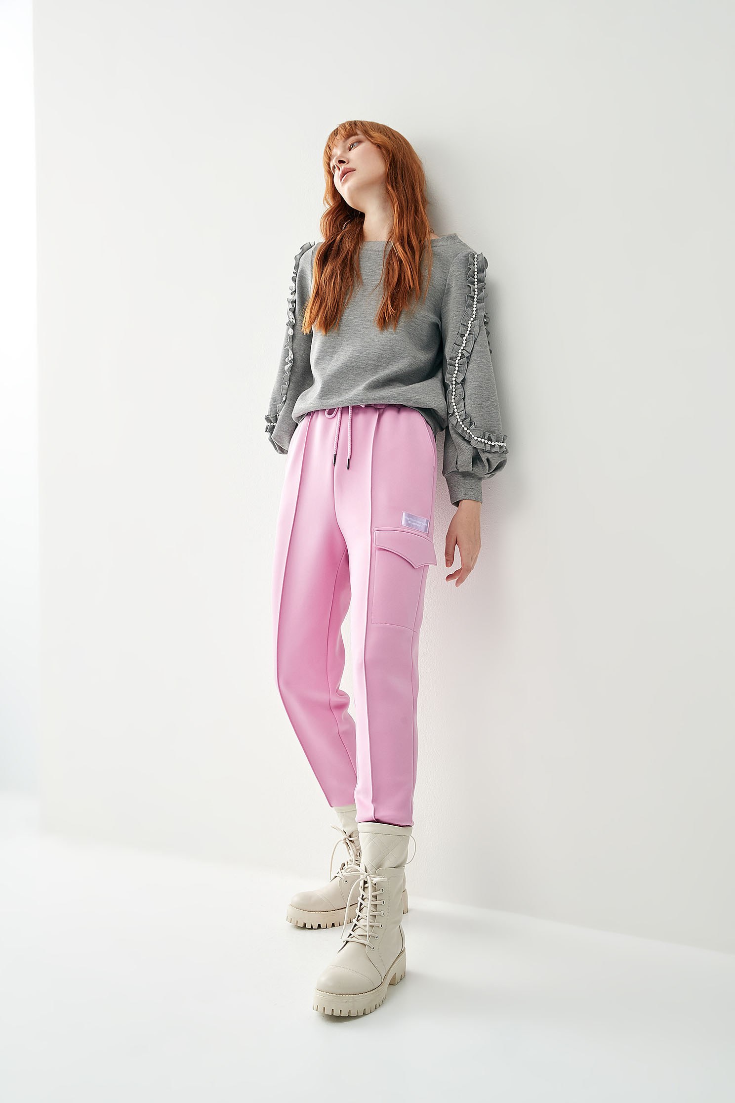 Cloud  Thermal Jogger PantsSporty  CLO  thermal trousers,Season (AW) Look,Pink,Joggers,Athleisure,Pants