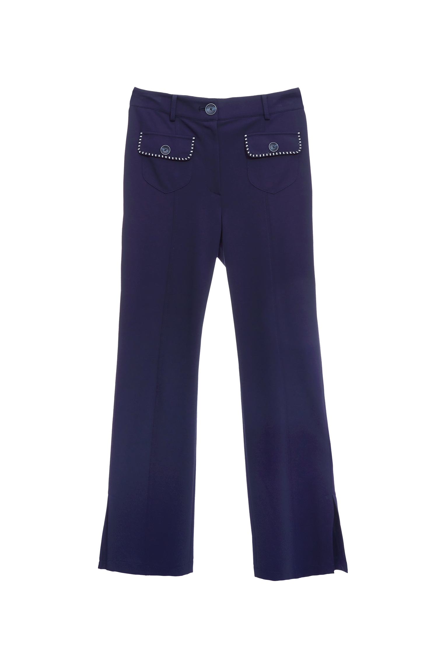 Straight Pants with Trimmed Pocket Edges,Culottes,Season (SS) Look,Culottes