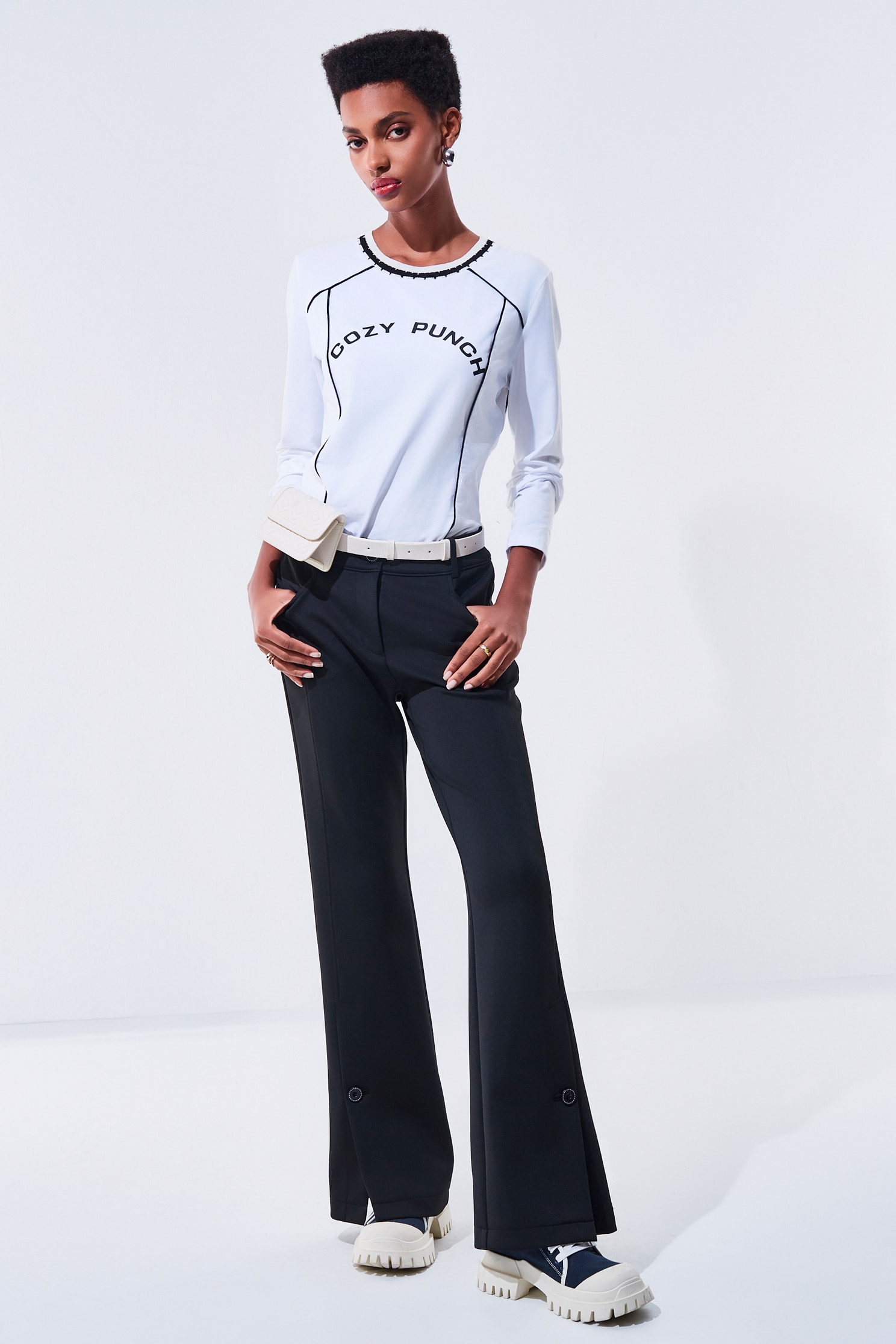 Side-Slit Casual PantsSide-Slit Casual Pants,Culottes,Season (AW) Look,Culottes,Pants