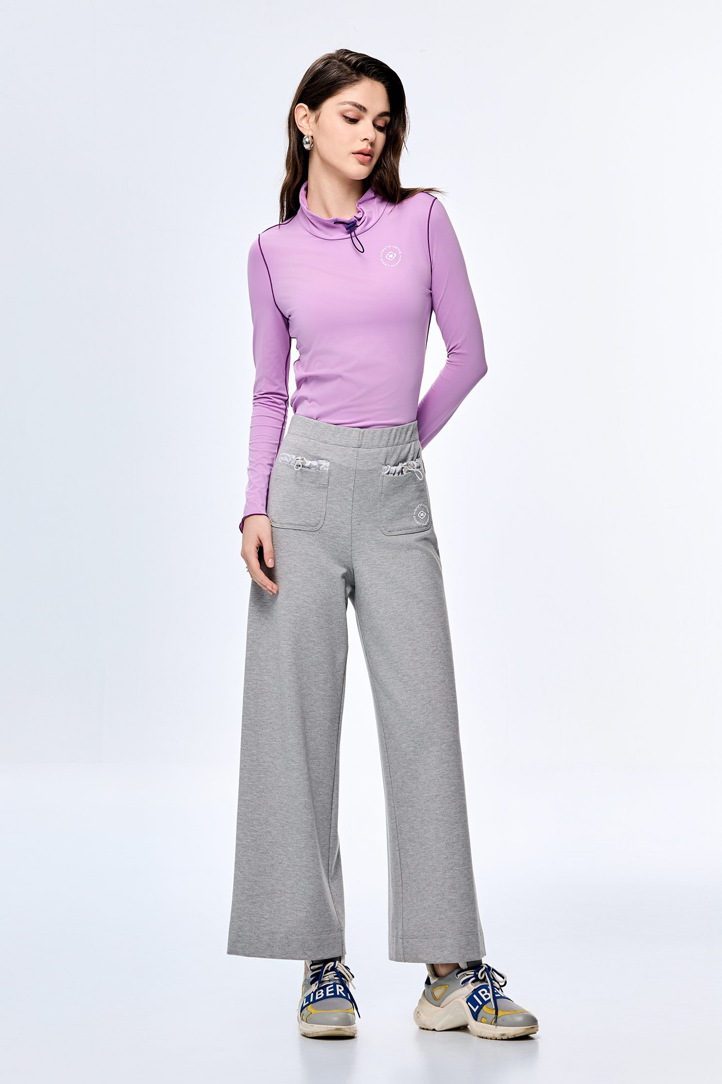 Light Gray Casual Wide-Leg PantsLight Gray Casual Wide-Leg Pants,COZY PUNCH,Culottes,Season (AW) Look,Culottes