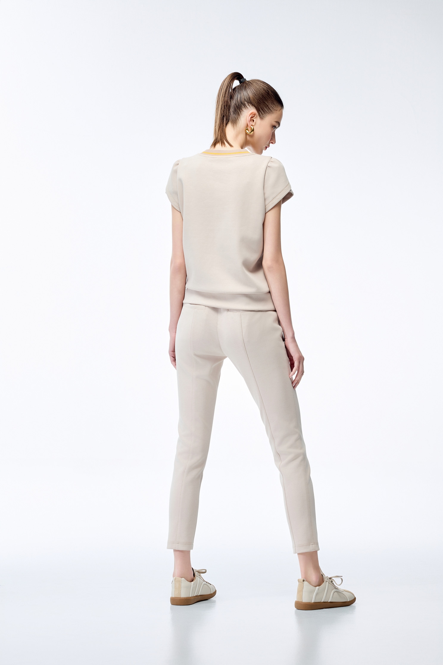 Light Wood Color Fitted TrousersLight Wood Color Fitted Trousers,Season (SS) Look,Joggers,Pants