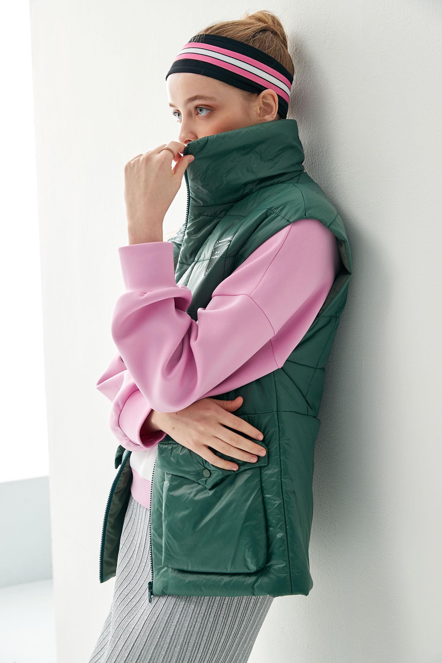 Cloud Quilted Checked Thermal VestCloud quilted checked thermal vest,sleeveless tops,Outerwear,Plaid,Season (AW) Look,sleeveless tops,Lucky Red,cloudcollection