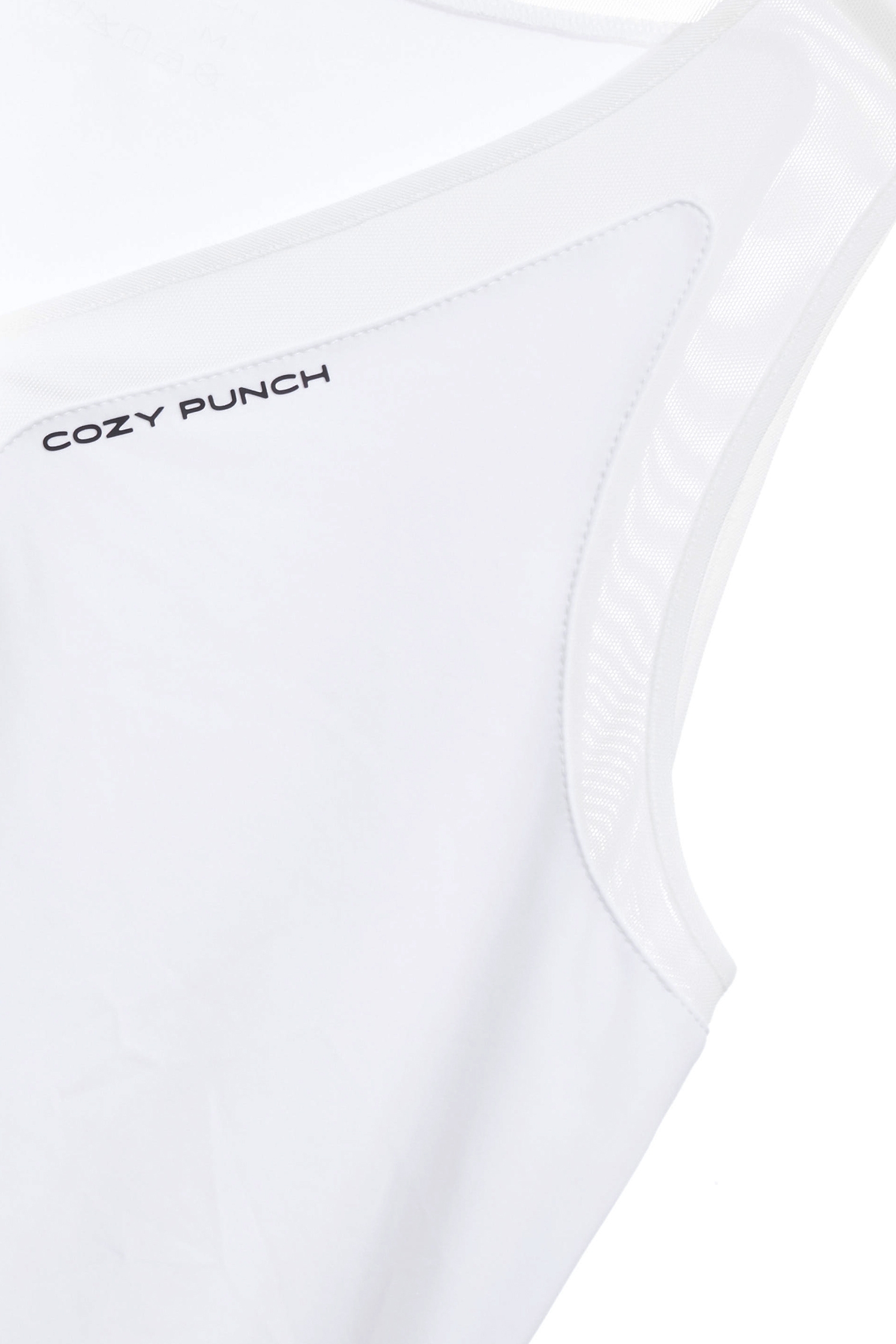 Mesh Trim Detail Moisture Wicking Collagen Tank TopCollagen Cooling Stylish Tank Top,sleeveless tops,Season (SS) Look,White tops,sleeveless tops