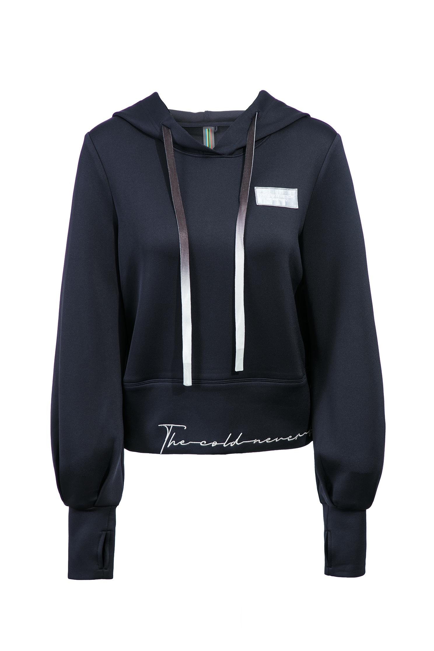 Cloud  Thermal Top With Hooded DesignCLO  thermal top with string embroidery,Tops,Embroidered,Hoodie tops,Season (AW) Look,Athleisure,cloudcollection