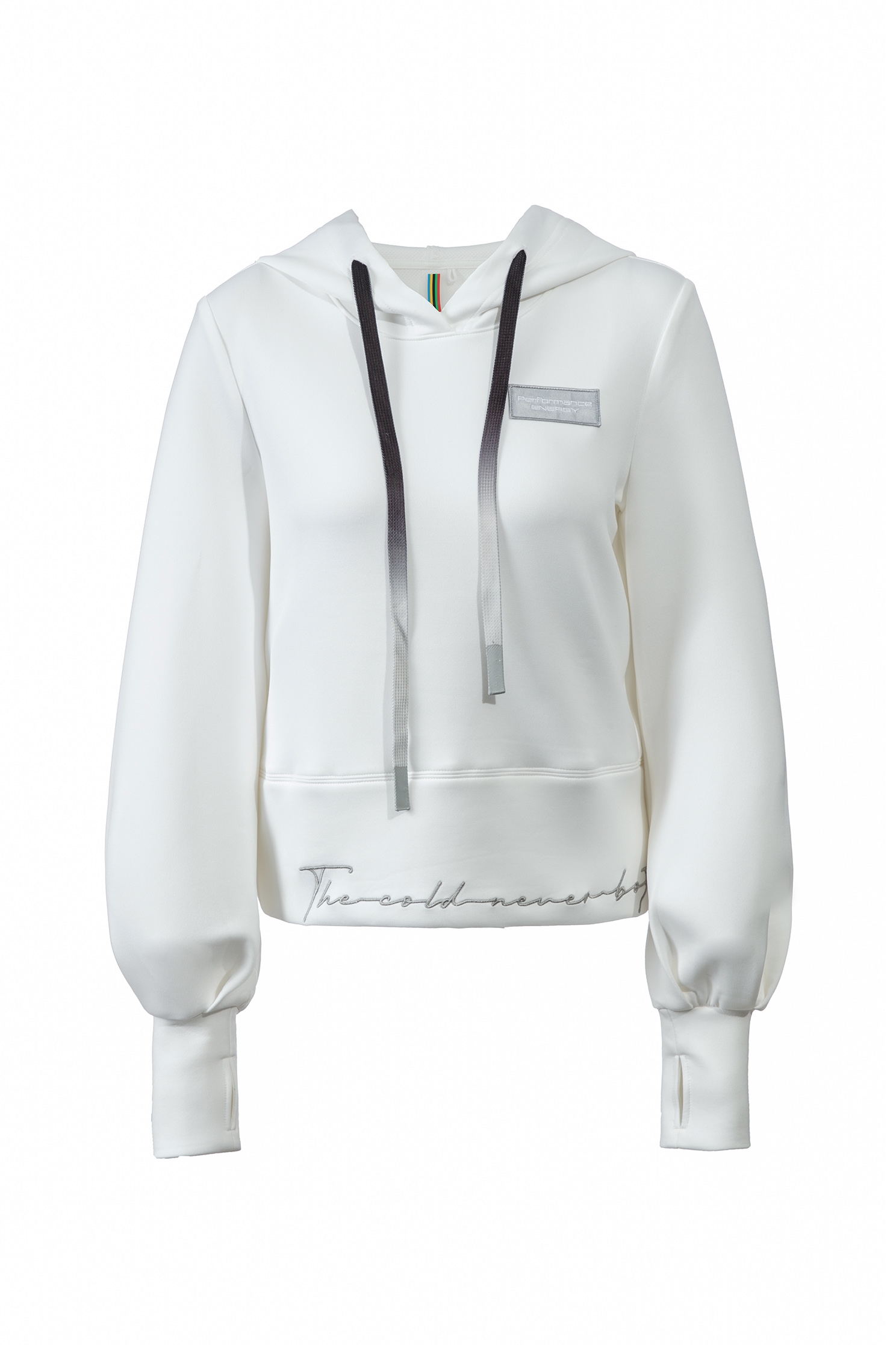 Cloud  Thermal Top With Hooded DesignCLO  thermal top with string embroidery,Tops,Embroidered,Hoodie tops,Season (AW) Look,Athleisure,cloudcollection