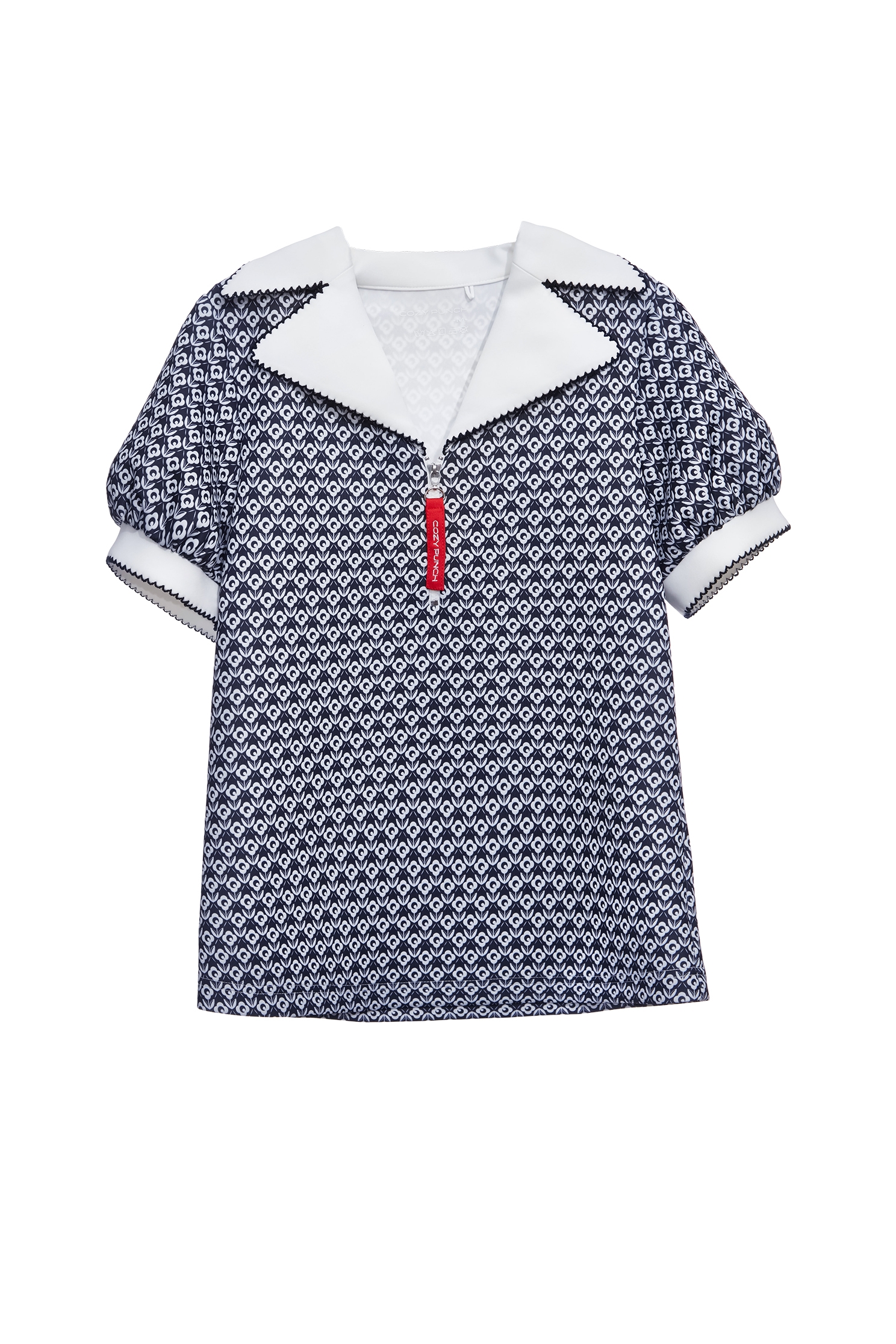 Branded Logo Printed Top with Embroidered Edges,Tops,Season (SS) Look