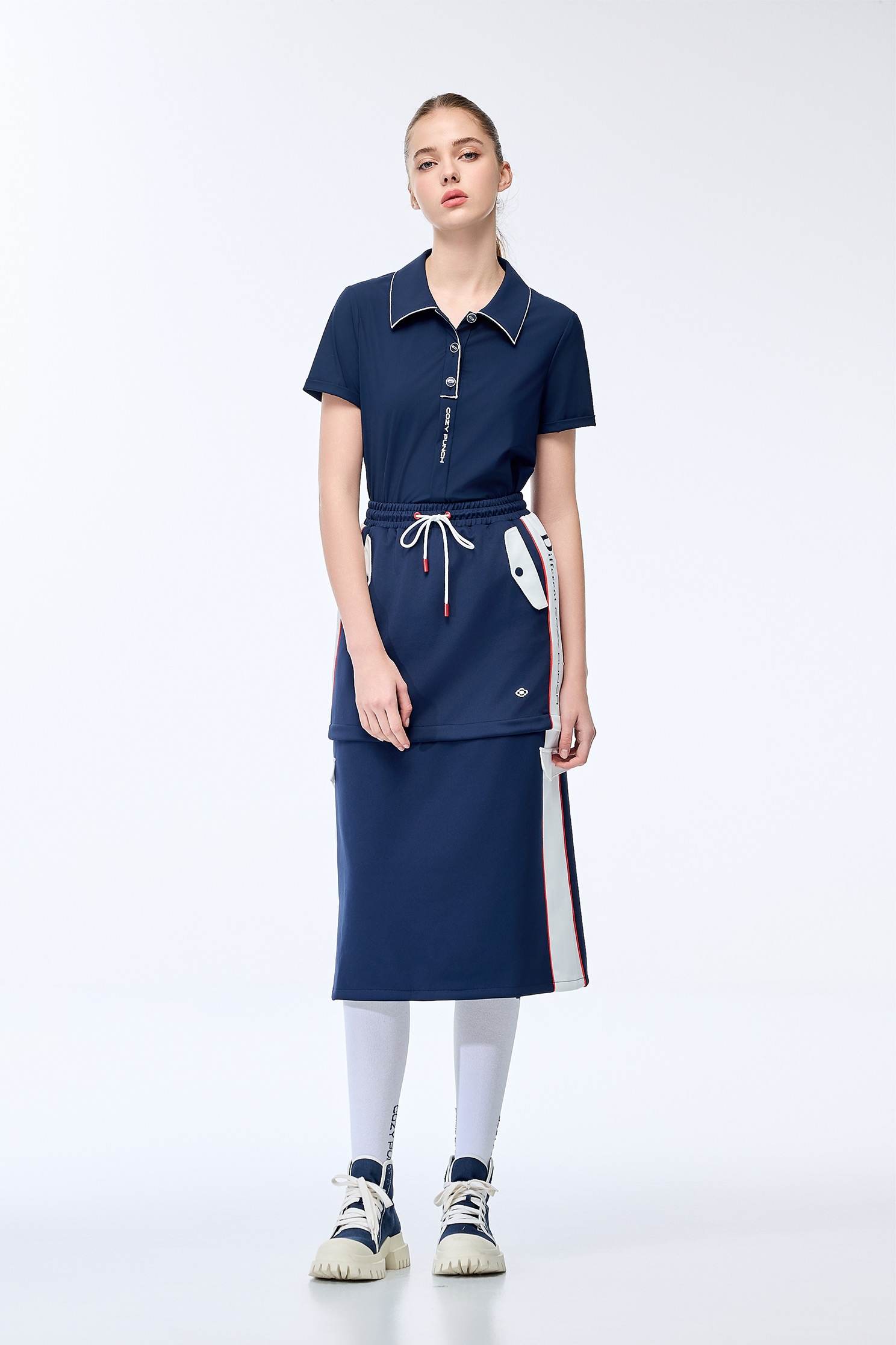 Ocean Cave Color Top with Embroidered Trim,Tops,Season (SS) Look