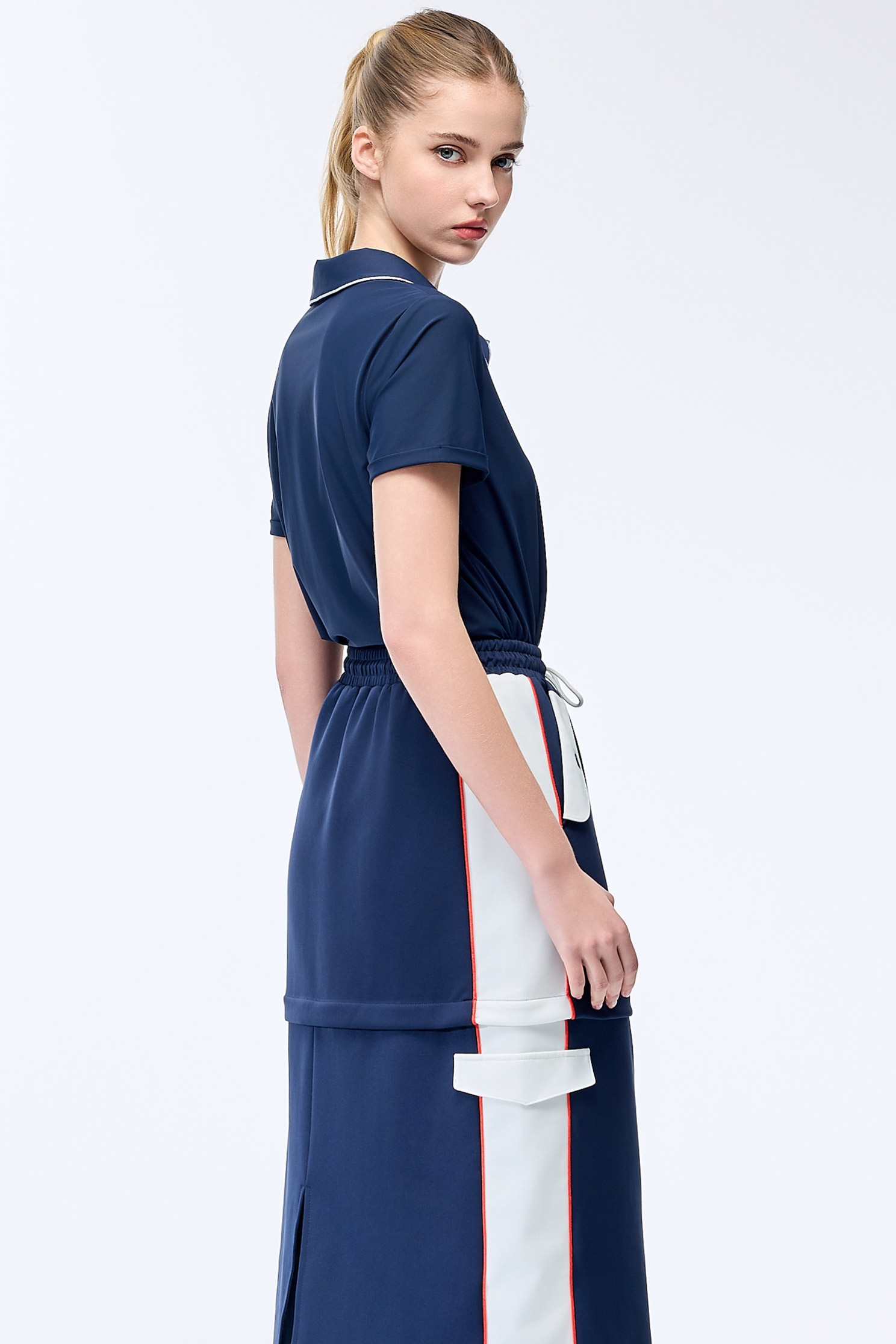 Ocean Cave Color Top with Embroidered Trim,Tops,Season (SS) Look