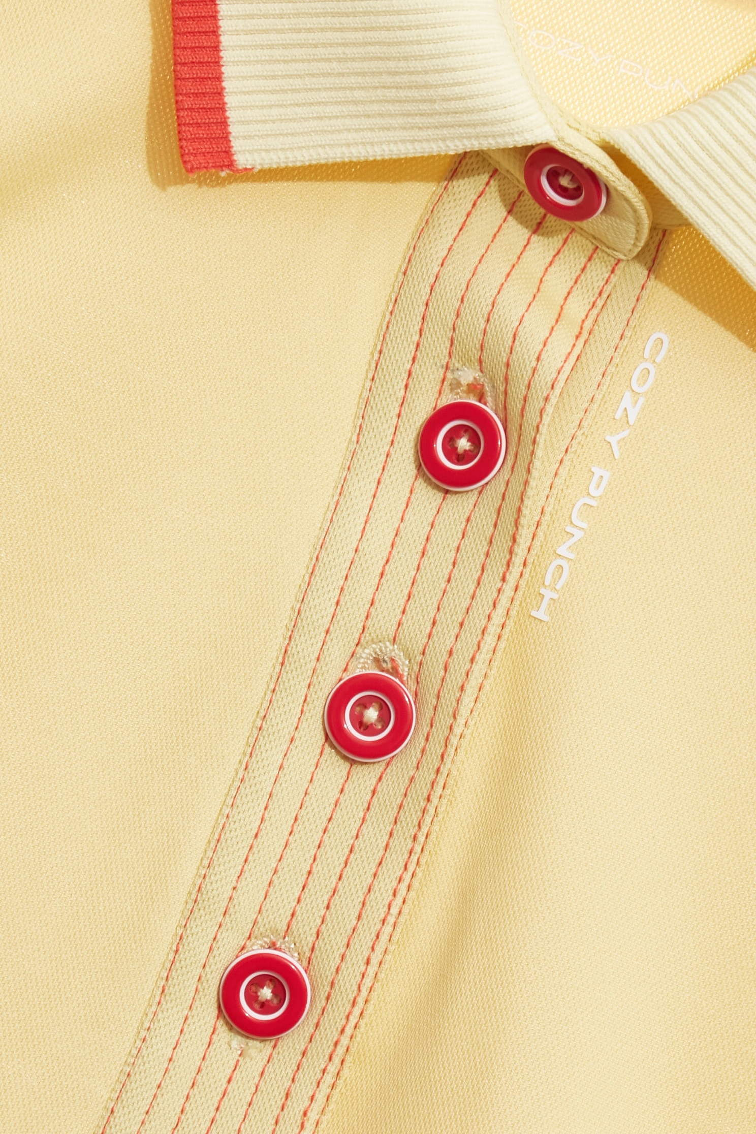 Contrast Trim Detail Sun Protection Collagen Polo ShirtCream Pudding Color Collagen Polo Shirt,Tops,Season (SS) Look
