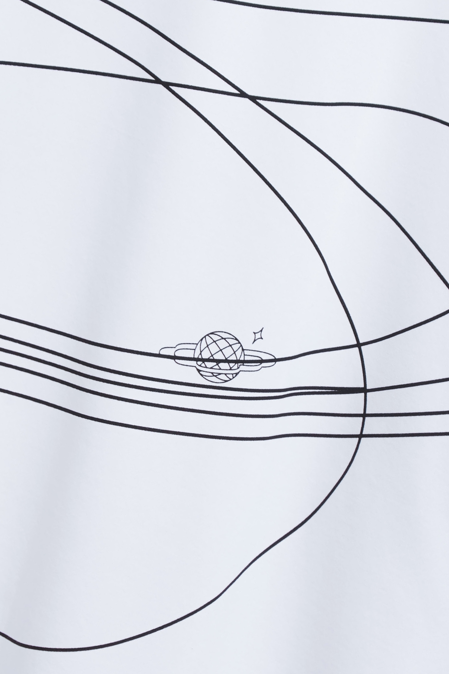 Planetary Graphic Print TeePlanet Orbit Print T-Shirt,T-shirts,T-shirts,Tops,Casual,Season (SS) Look,Cotton