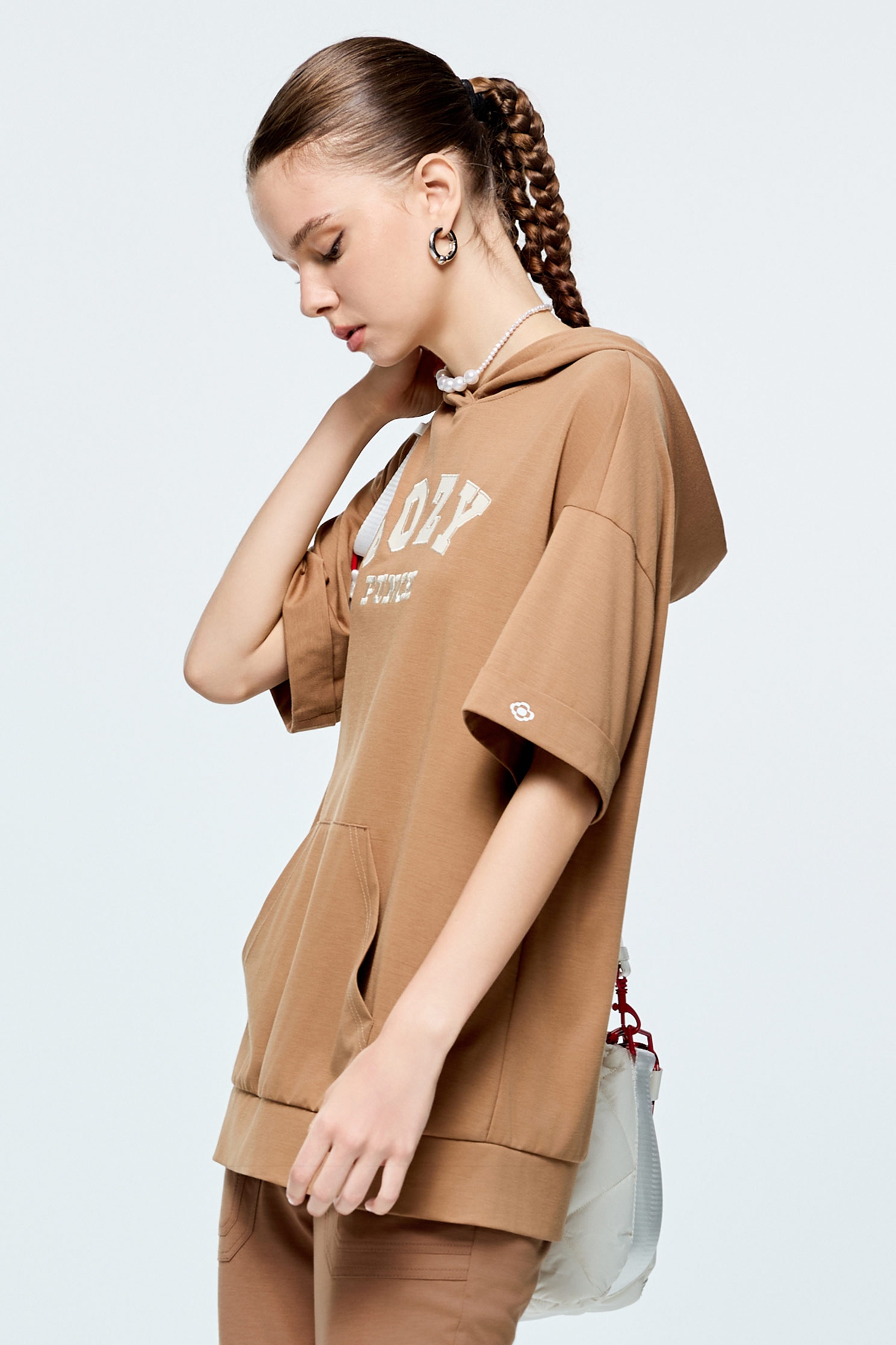 Caramel Casual Hoodie TeeCaramel Casual Hoodie Tee,COZY PUNCH,Tops,Embroidered,Hoodie tops,Season (AW) Look