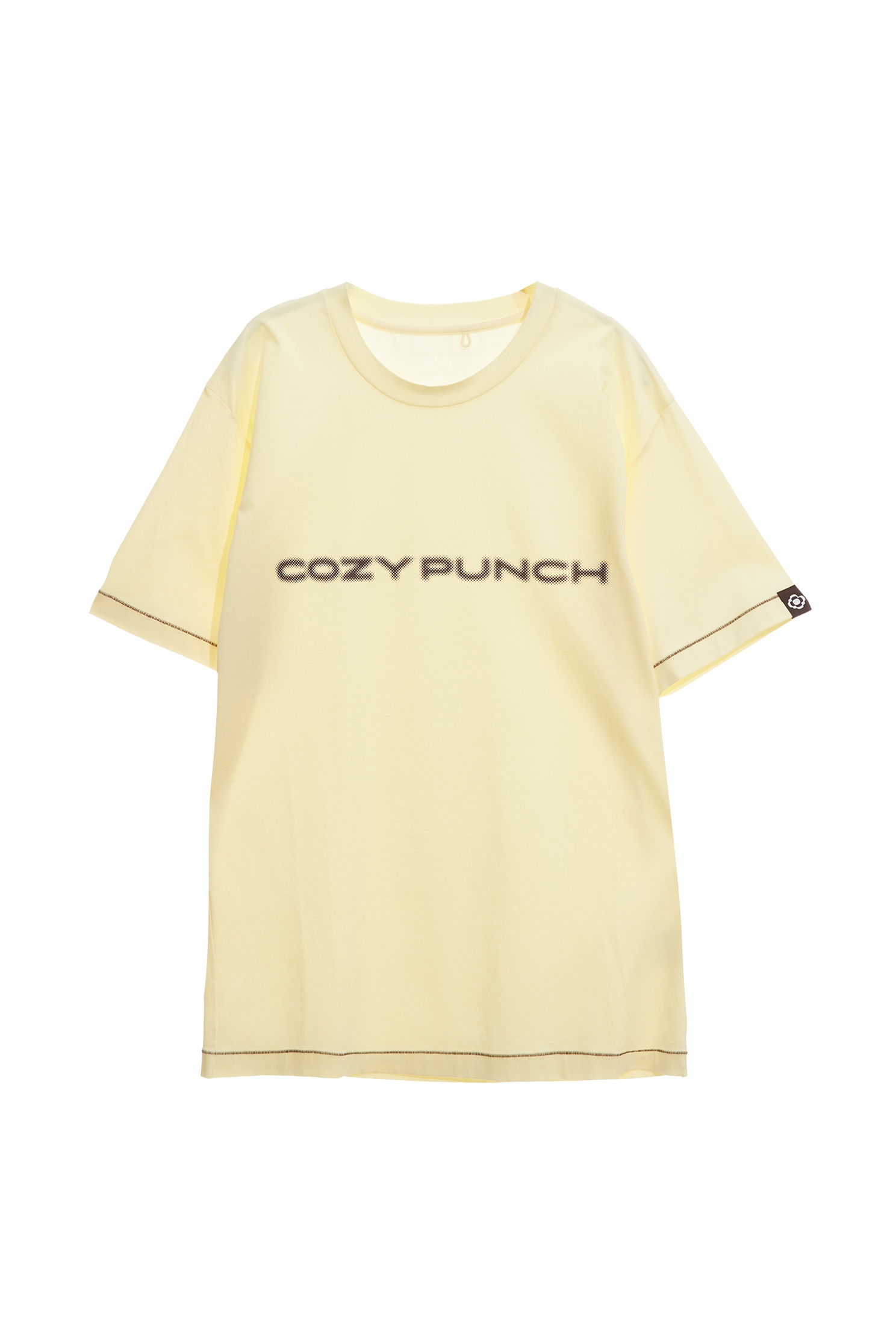 Performance Fabric Boyfriend TeeCream Pudding Color Boyfriend Fit T-Shirt,T-shirts,T-shirts,Tops,Casual,Season (SS) Look,Cotton