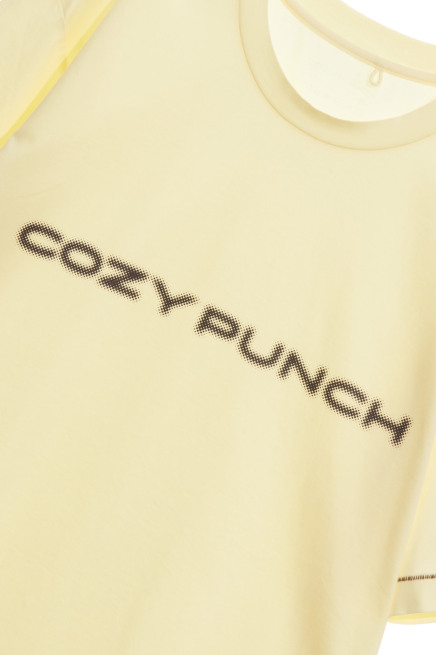 Performance Fabric Boyfriend TeeCream Pudding Color Boyfriend Fit T-Shirt,T-shirts,T-shirts,Tops,Casual,Season (SS) Look,Cotton