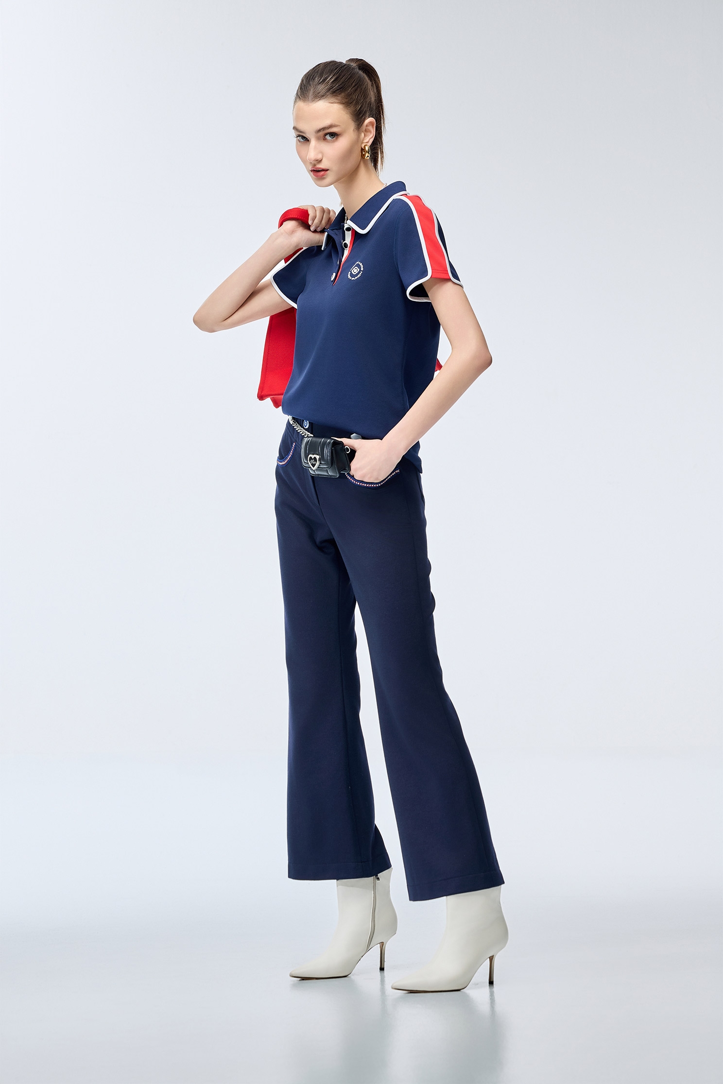 Ocean Cave Color Contrast Golf TopOcean Cave Color Contrast Golf Top,Tops,Season (SS) Look,Short sleeve tops