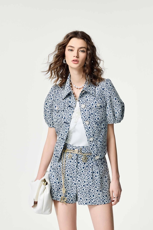 Hollow Out Embroidery Lace Short Sleeve Jacket,Lace