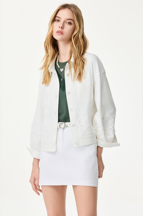 Lace Embroidery Denim Jacket,,Lace Embroidery Denim Jacket,Jackets,Outerwear,Season (SS) Look,Jackets,Outerwear,Season (SS) Look,pearl,Blazers,Office Looks,Outerwear,Season (SS) Look,co-ord sets,Embroidered,Blazers,Jackets,Outerwear,Season (SS) Look,co-ord sets,Denim,Denim Jackets,White outerwear,Lace