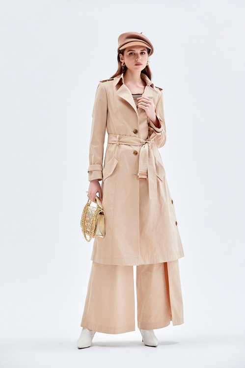 Long Sleeve Beige Trench Coat,Trench coats