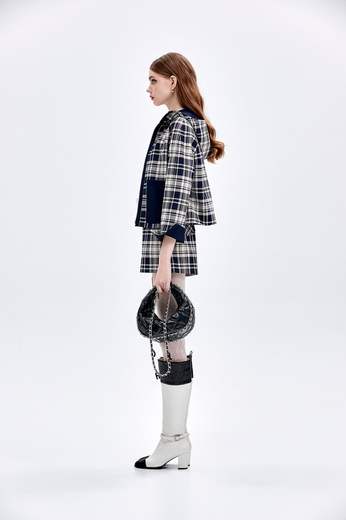 Two-way Checkered Hoodie Jacket,Season (AW) Look