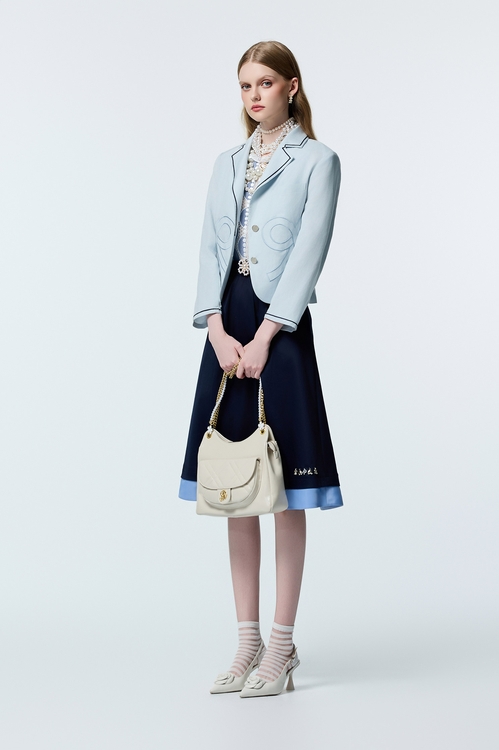 R Logo Light Blue Blazer,co-ord sets