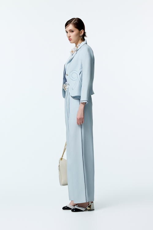 R Logo Light Blue Blazer,co-ord sets