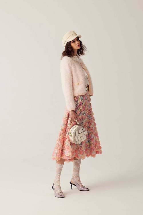 Light Pink Fuzzy Knit Cardigan,Knitted coats