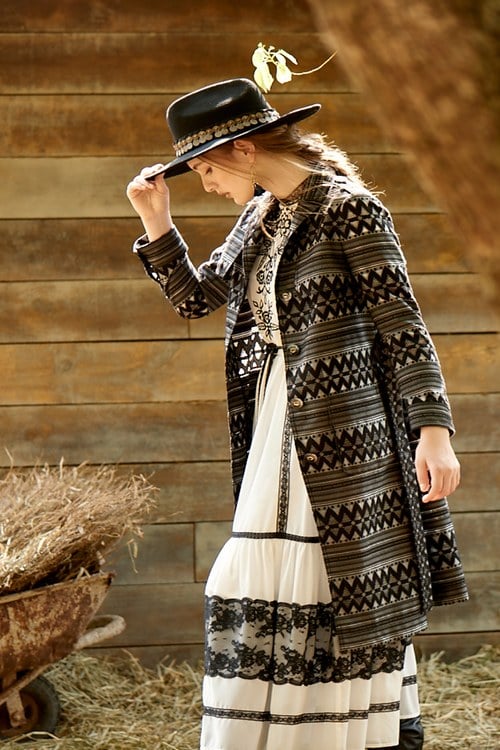 Boho Pattern Print Trench Coat,Trench coats