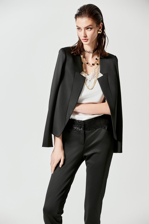 Classic Organza Patchwork Blazer,Blazers