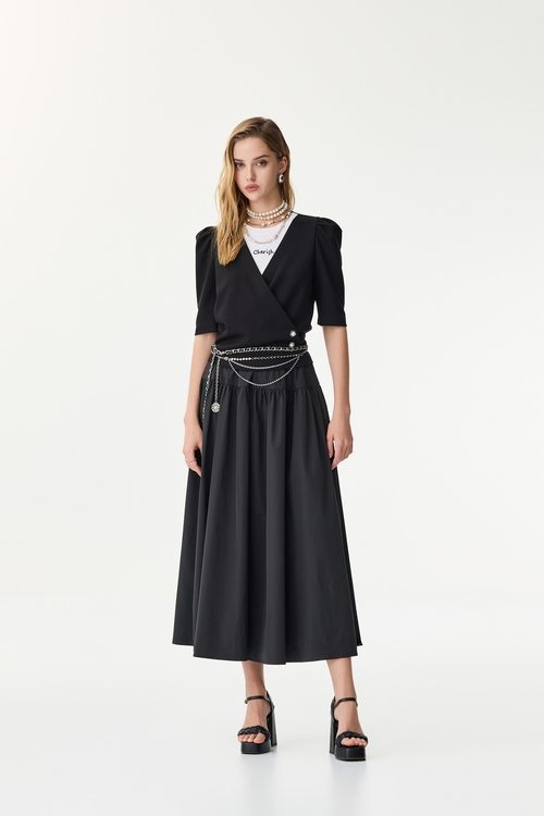 Taffeta Maxi Puff Skirt,Midi skirts