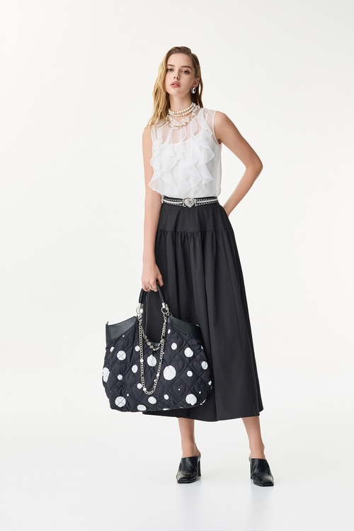 Taffeta Maxi Puff Skirt,Midi skirts