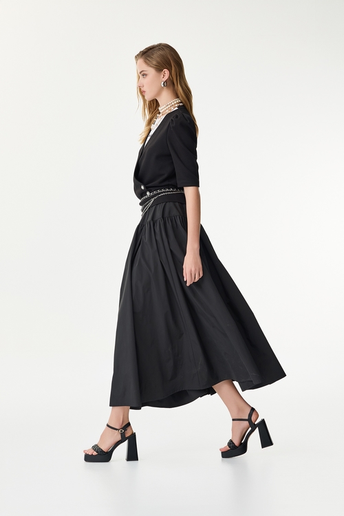 Taffeta Maxi Puff Skirt,Midi skirts